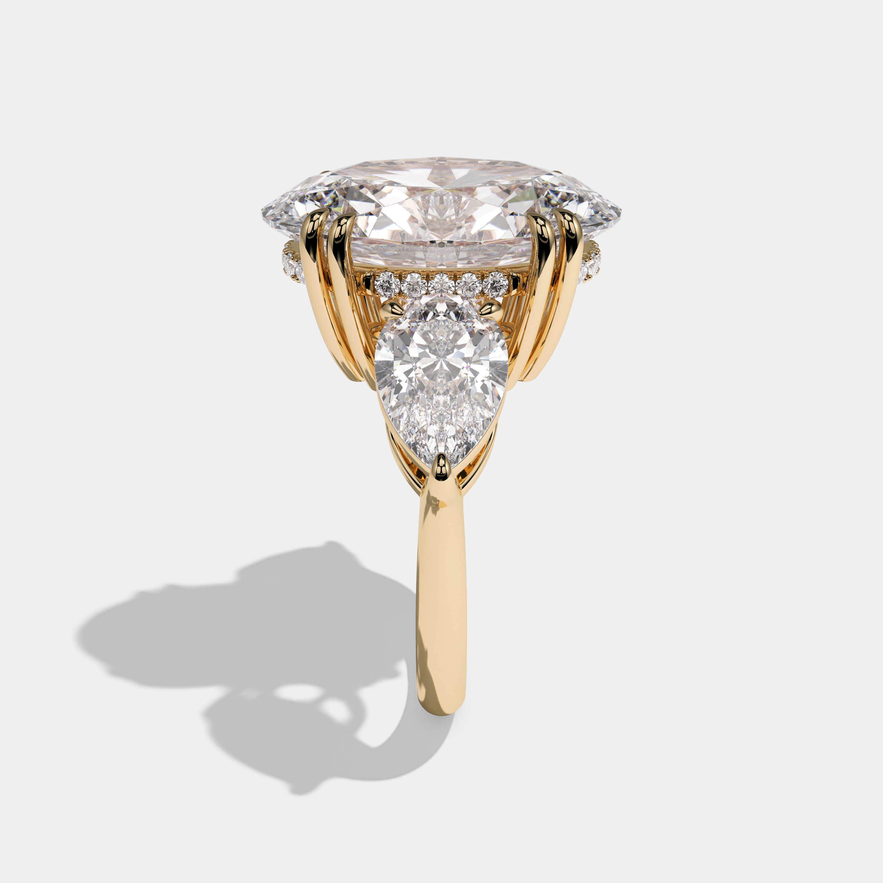 Charlotte Oval Cut Diamond Halo Engagement Ring 12ct 18K Yellow Gold