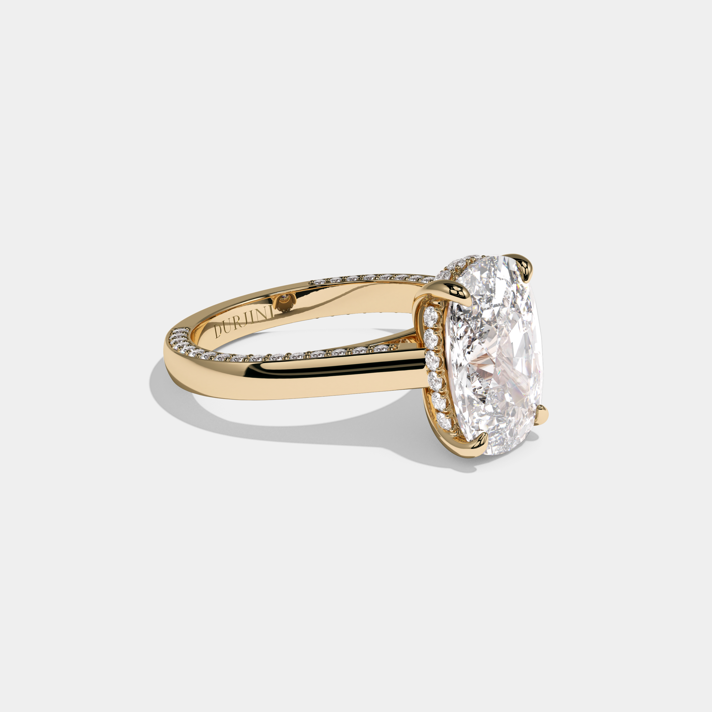 Eleanor Oval Cut Diamond Halo Engagement Ring 6ct 18K Yellow Gold