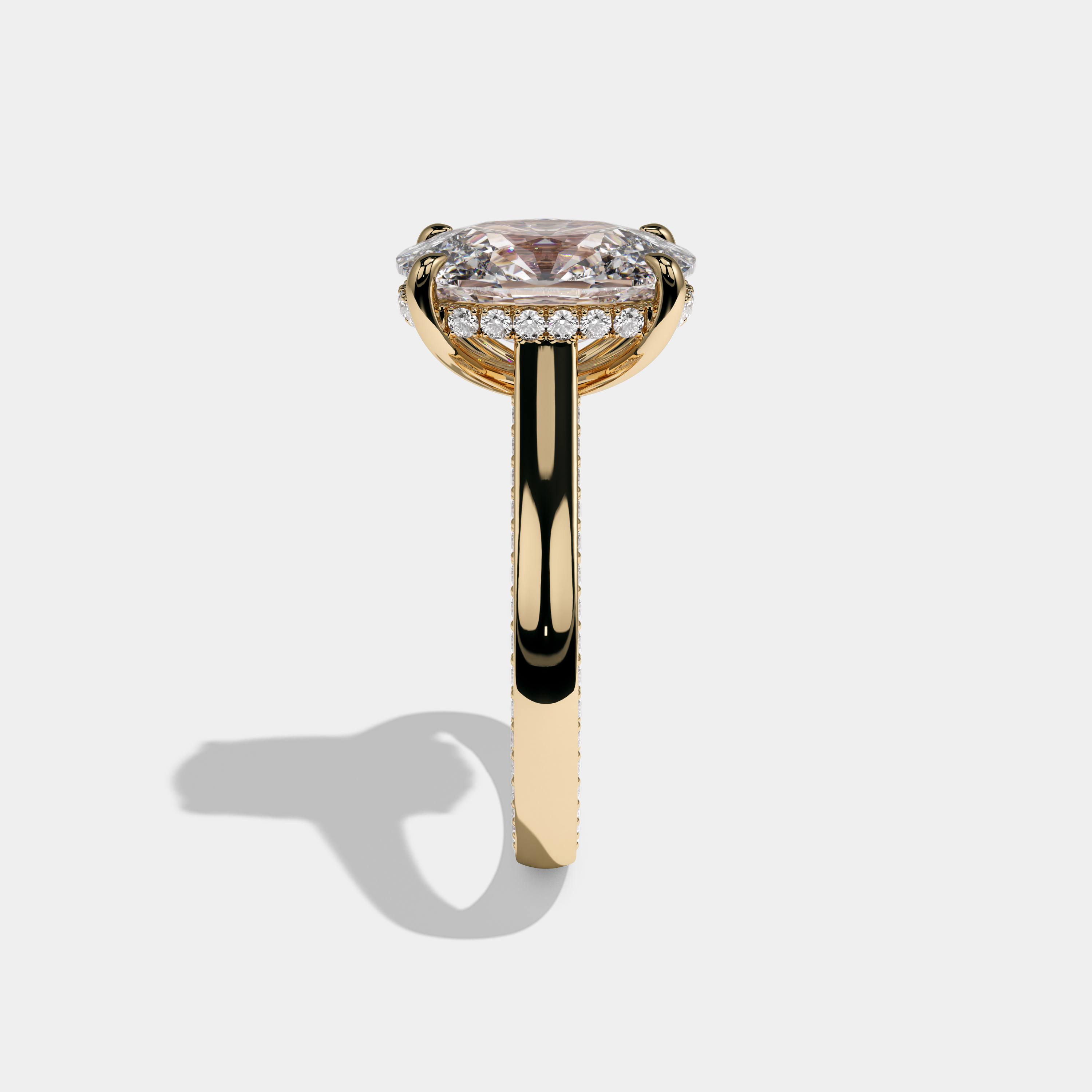 Eleanor Oval Cut Diamond Halo Engagement Ring 6ct 18K Yellow Gold