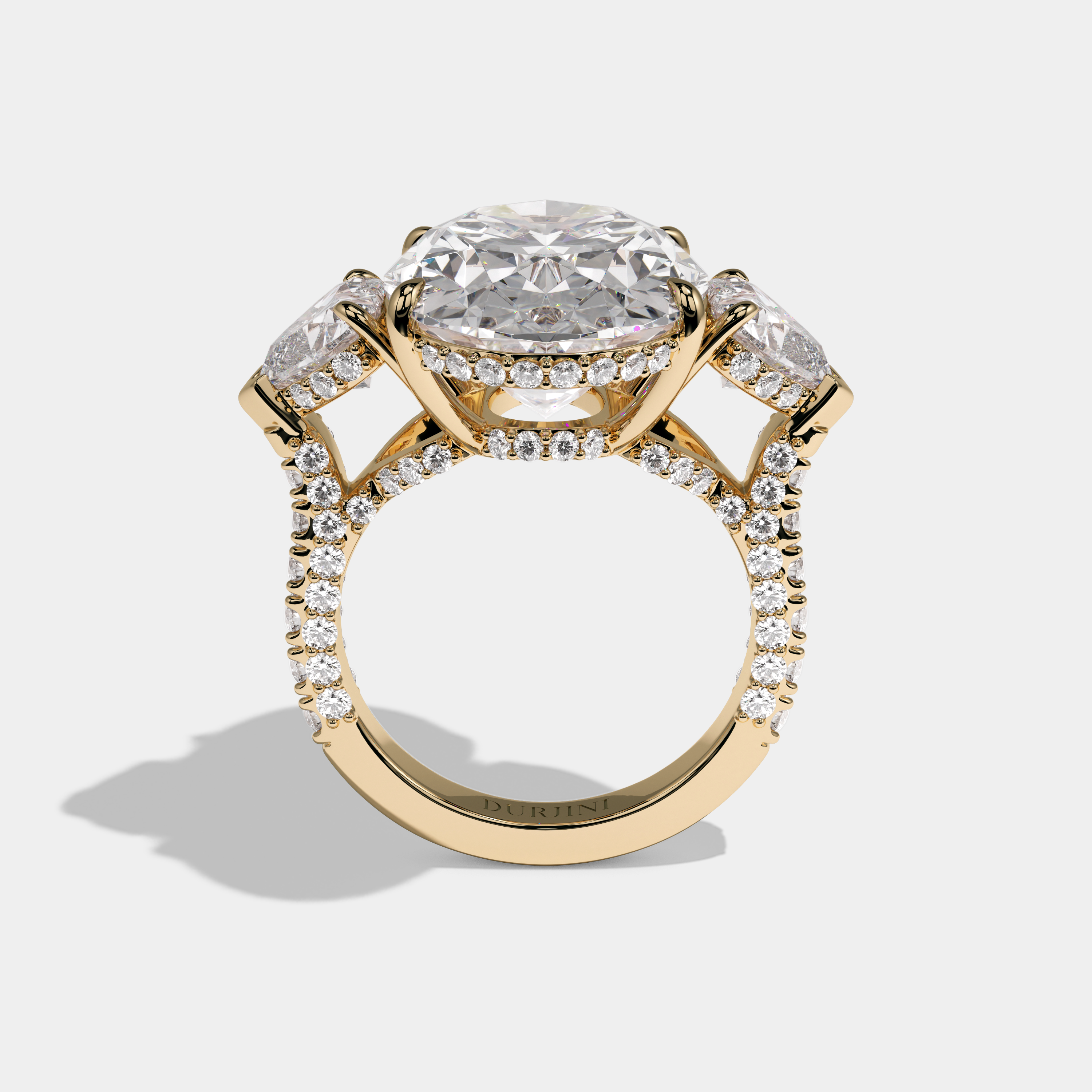 Isadora Oval Cut Diamond Halo Engagement Ring 12ct 18K Yellow Gold