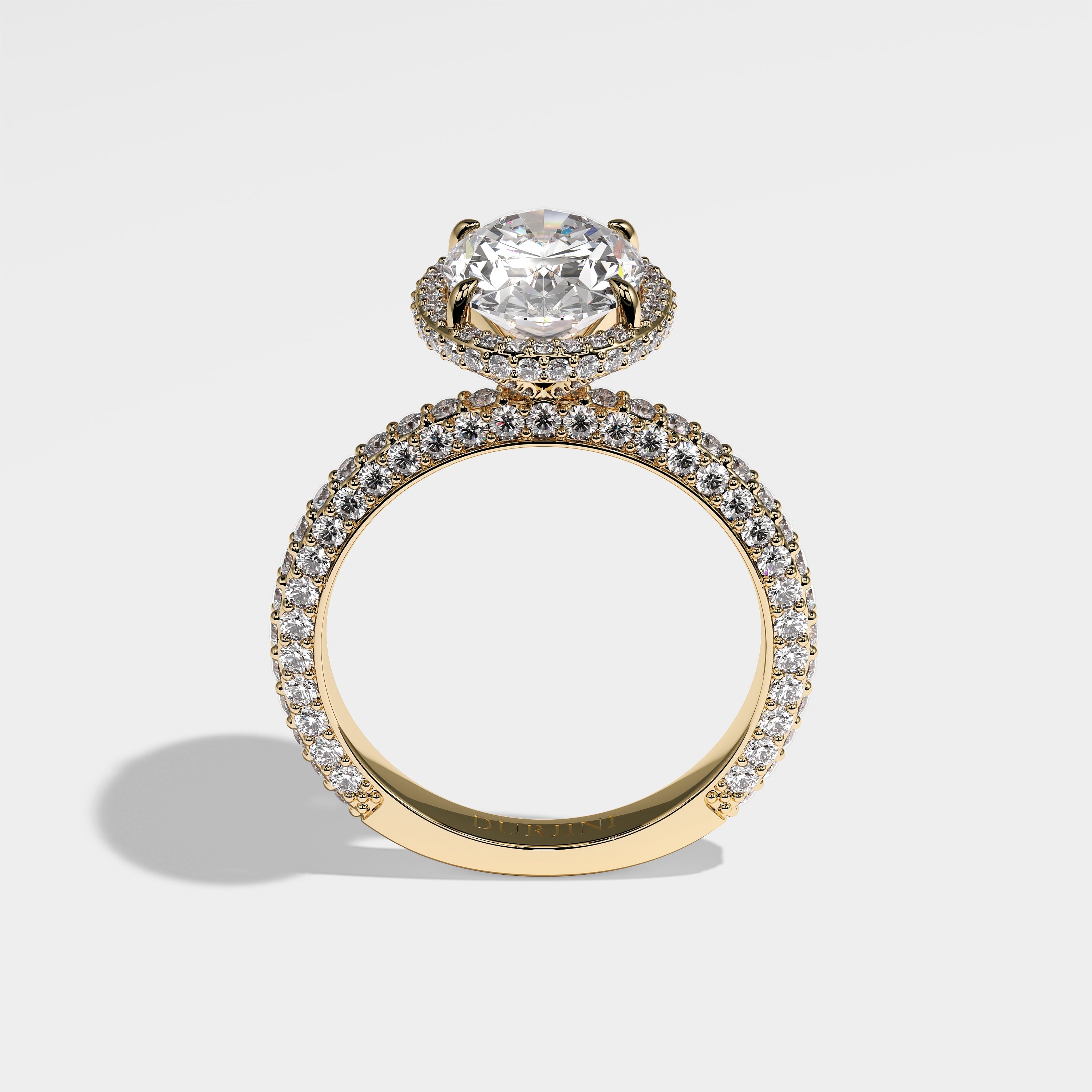 Ala Diamond Oval Halo Engagement Ring 18K Yellow Gold 4.00ct