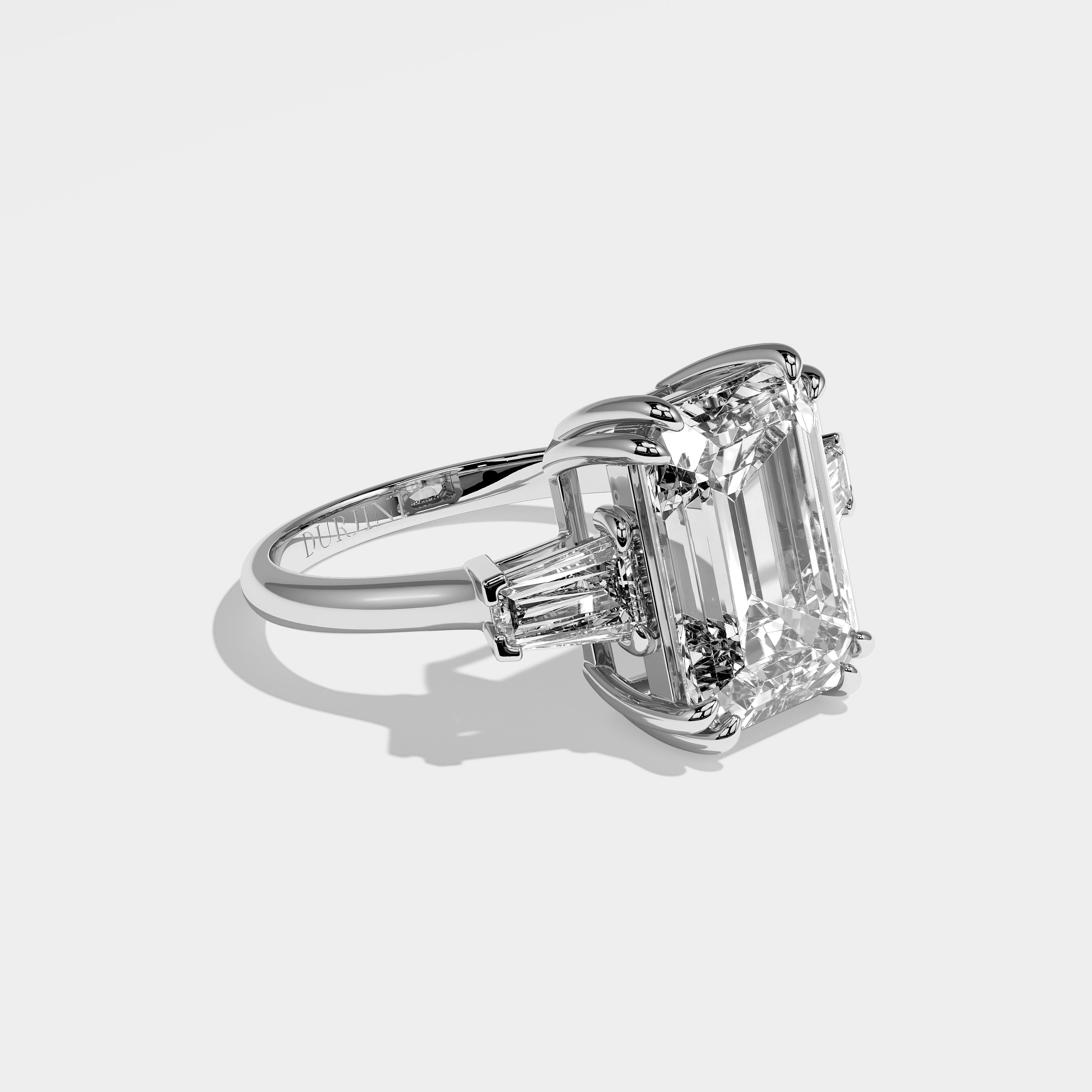 Ruby Diamond Emerald Engagement Ring 18K White Gold 11.00ct