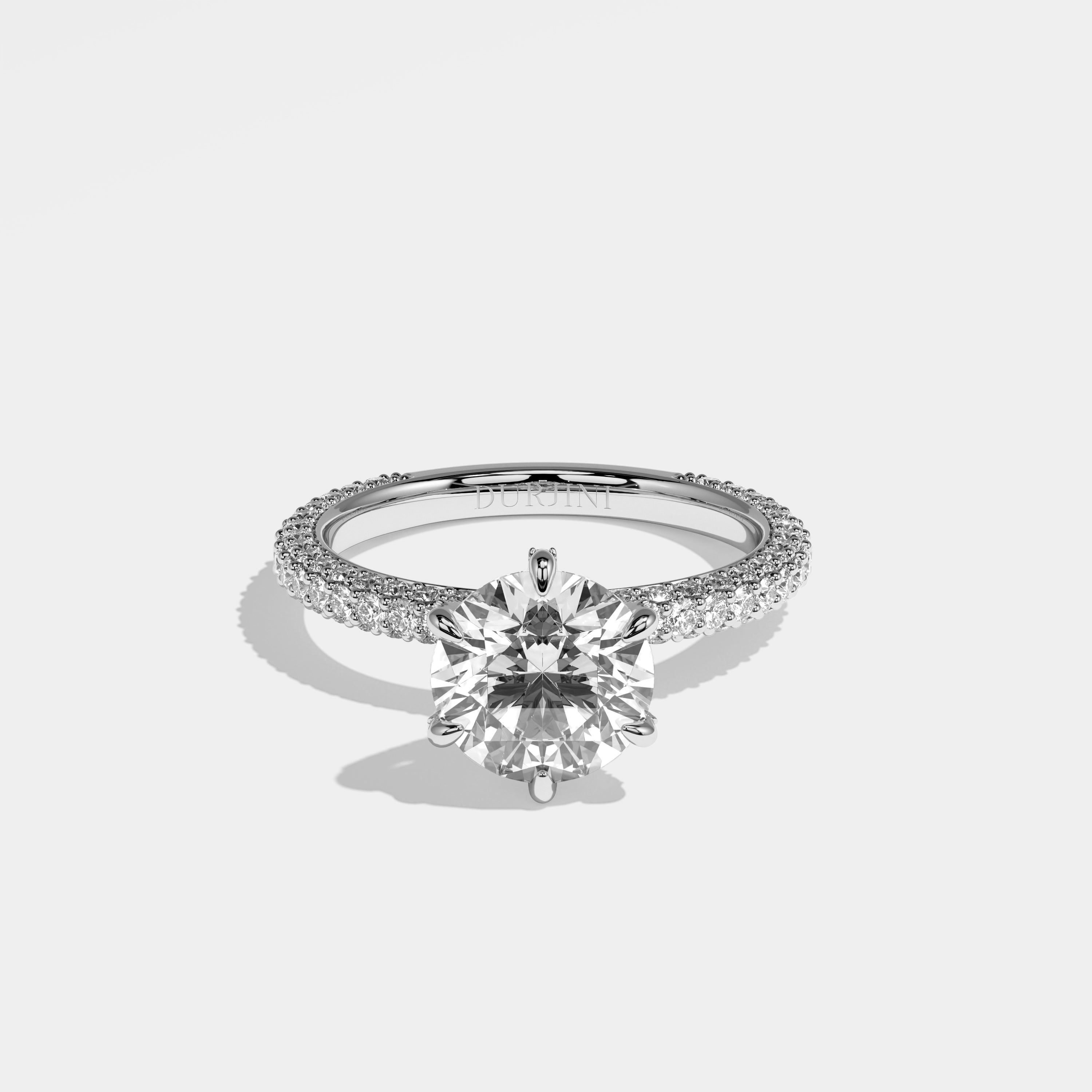 Alice Diamond Round Brilliant Engagement Ring 18K White Gold 3.50ct