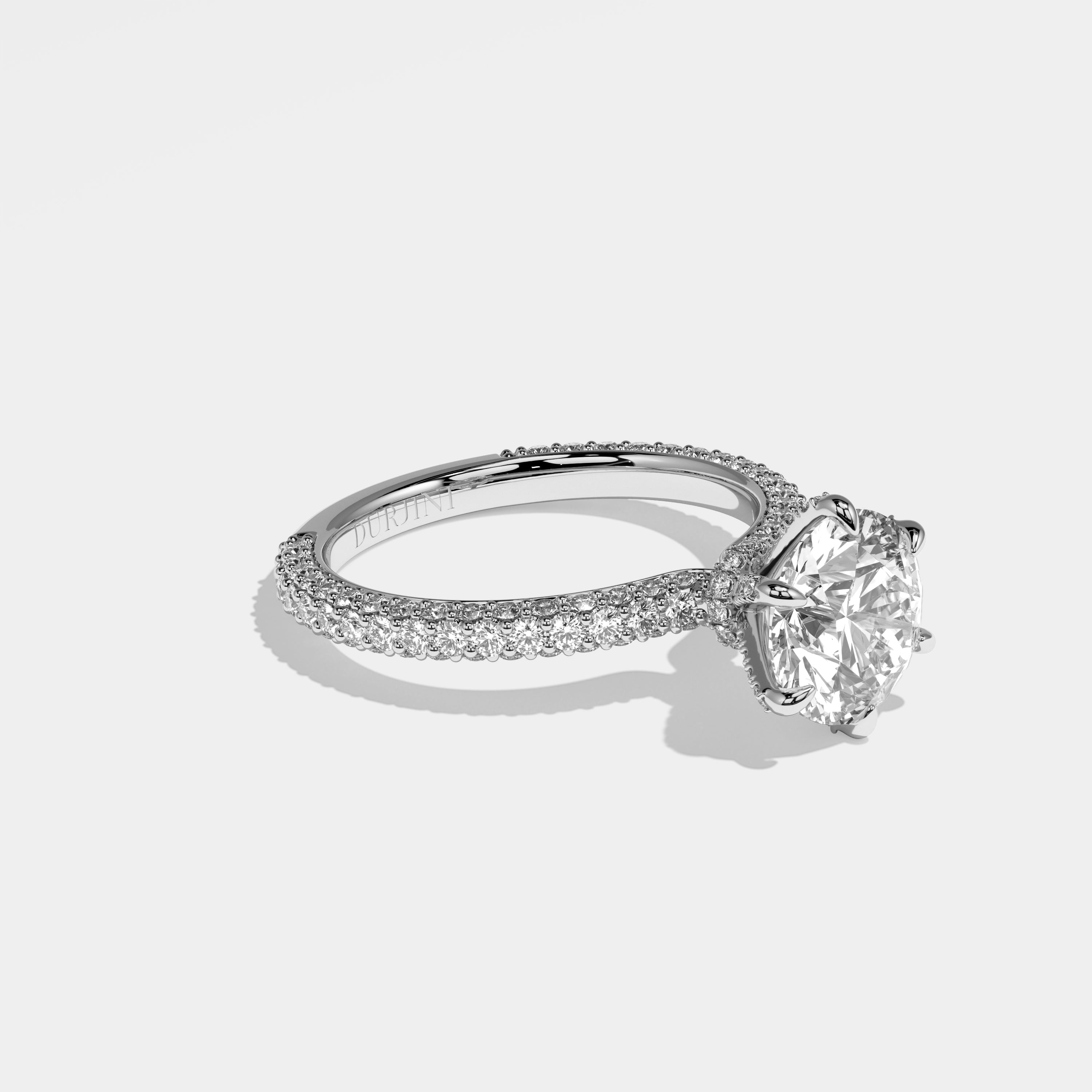 Alice Diamond Round Brilliant Engagement Ring 18K White Gold 3.50ct