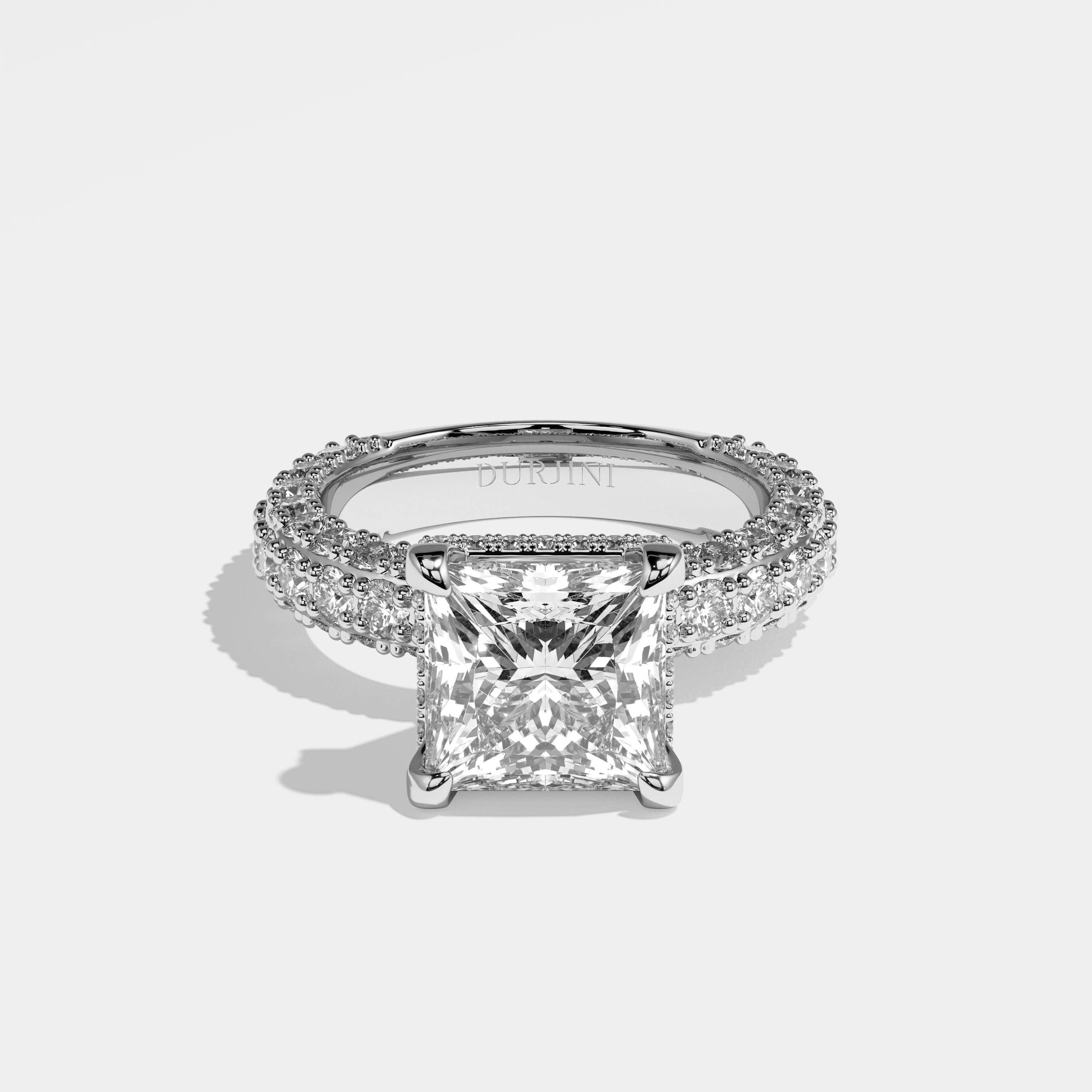 Dawn Diamond Princess Halo Engagement Ring 18K White Gold 6.50ct