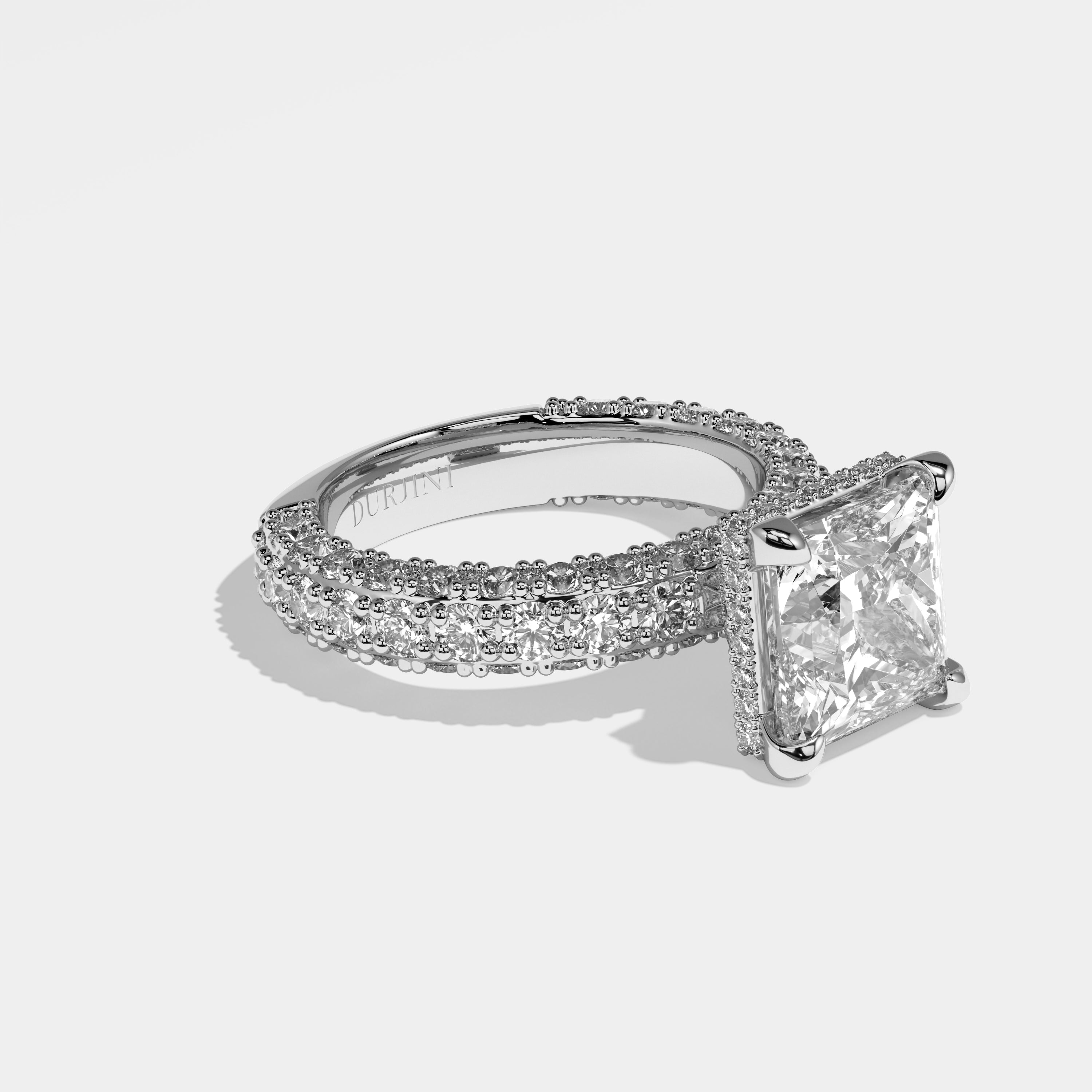 Dawn Diamond Princess Halo Engagement Ring 18K White Gold 6.50ct