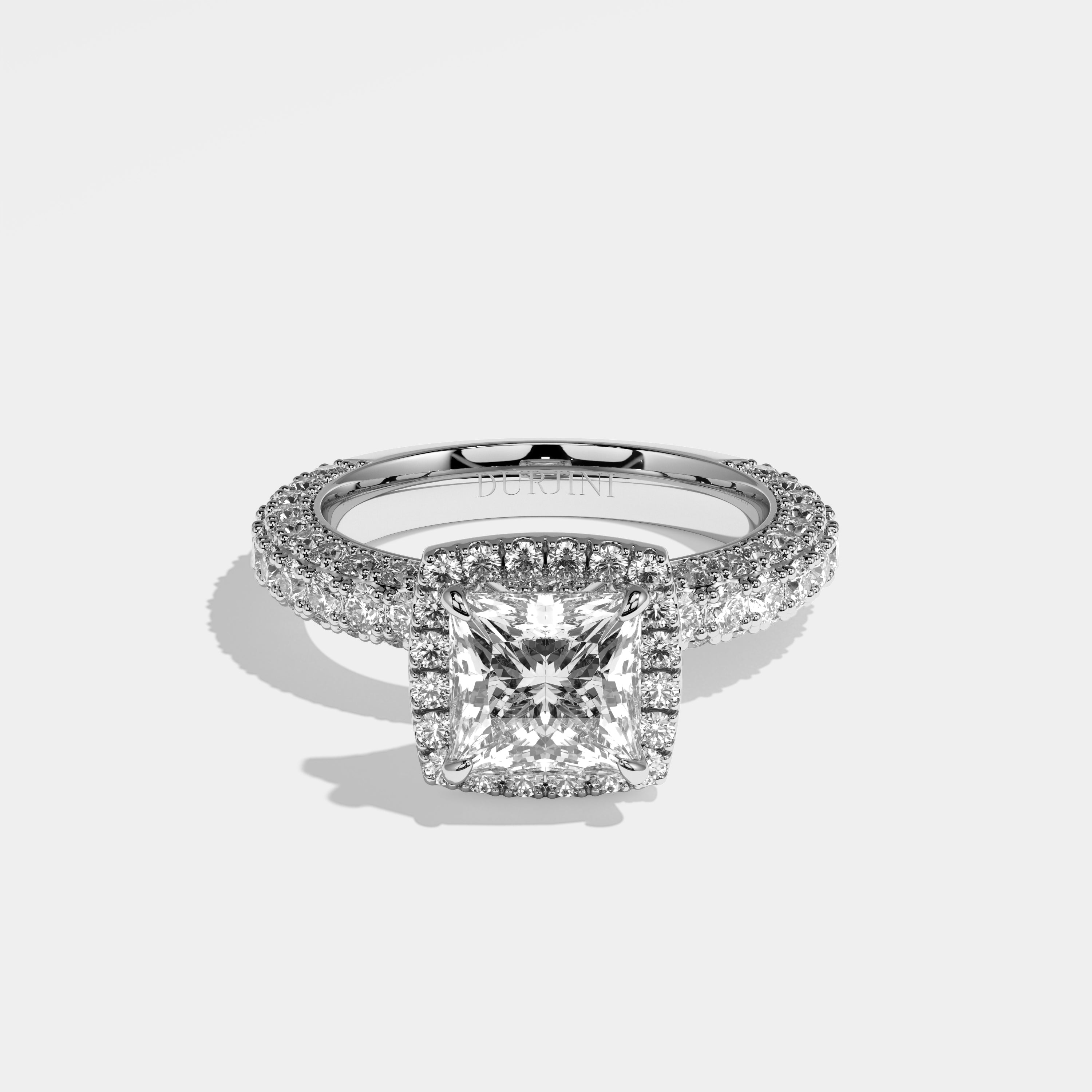 Mya Diamond Princess Halo Engagement Ring 18K White Gold 6.00ct