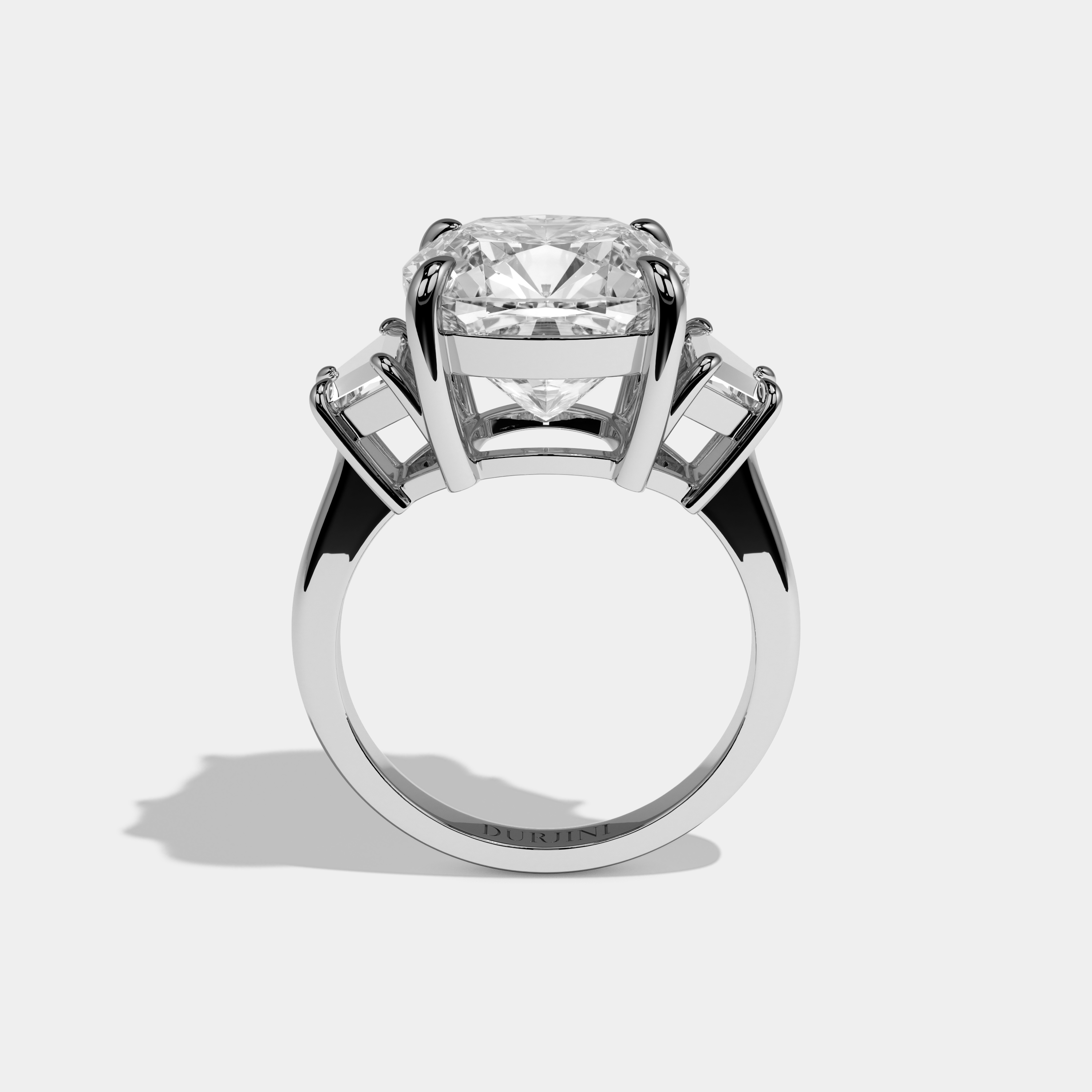 Matilda Cushion Cut Diamond Halo Plain Band Engagement Ring 10ct 18K White Gold