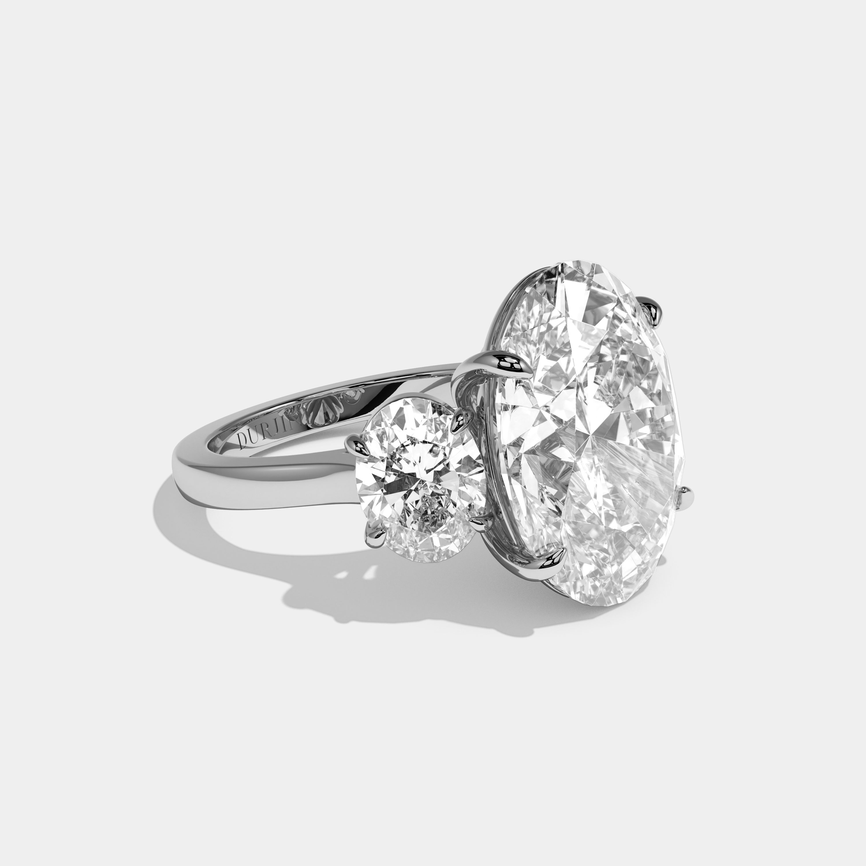 Georgina Oval Cut Diamond Halo Engagement Ring Plain Band 10ct 18K White Gold