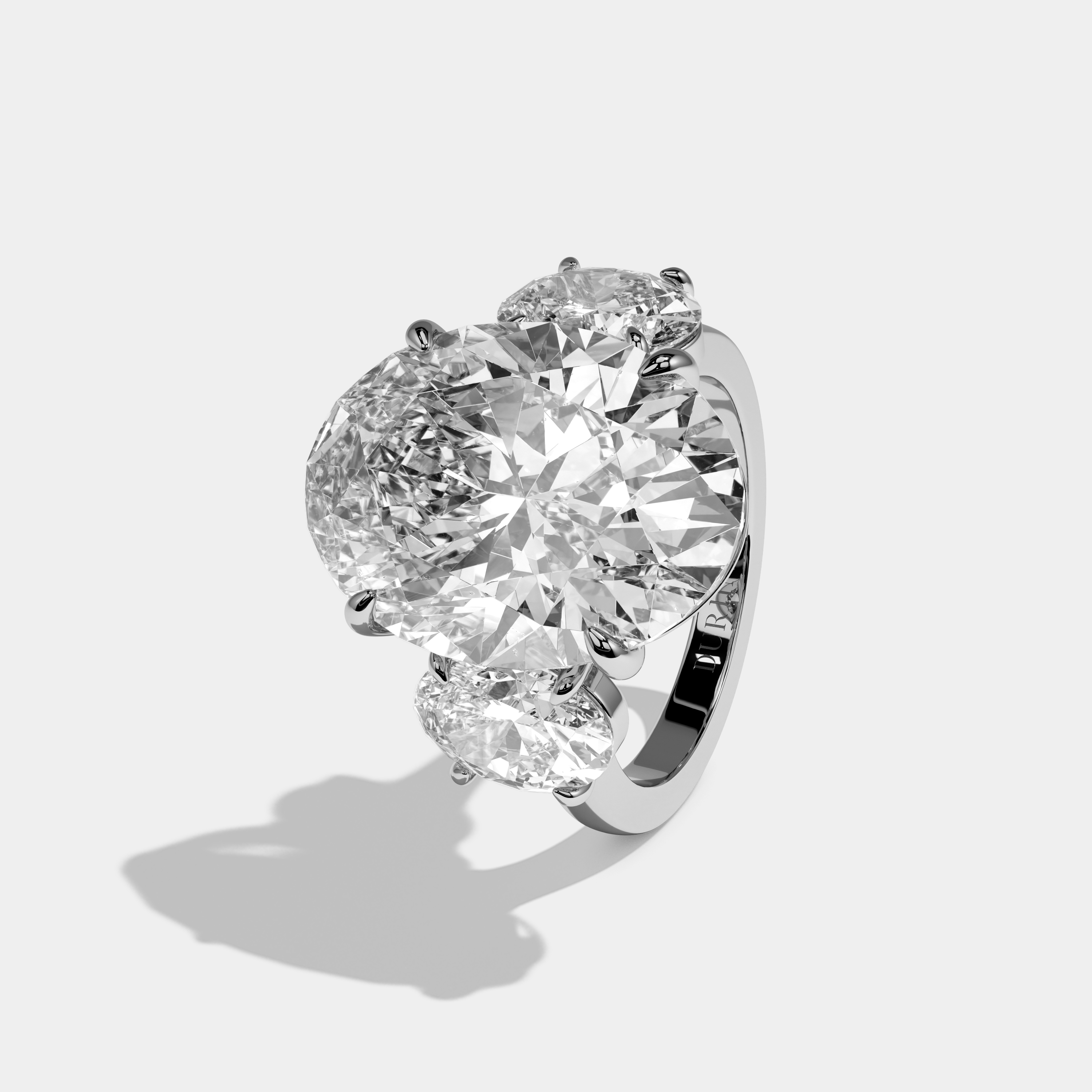 Georgina Oval Cut Diamond Halo Engagement Ring Plain Band 10ct 18K White Gold