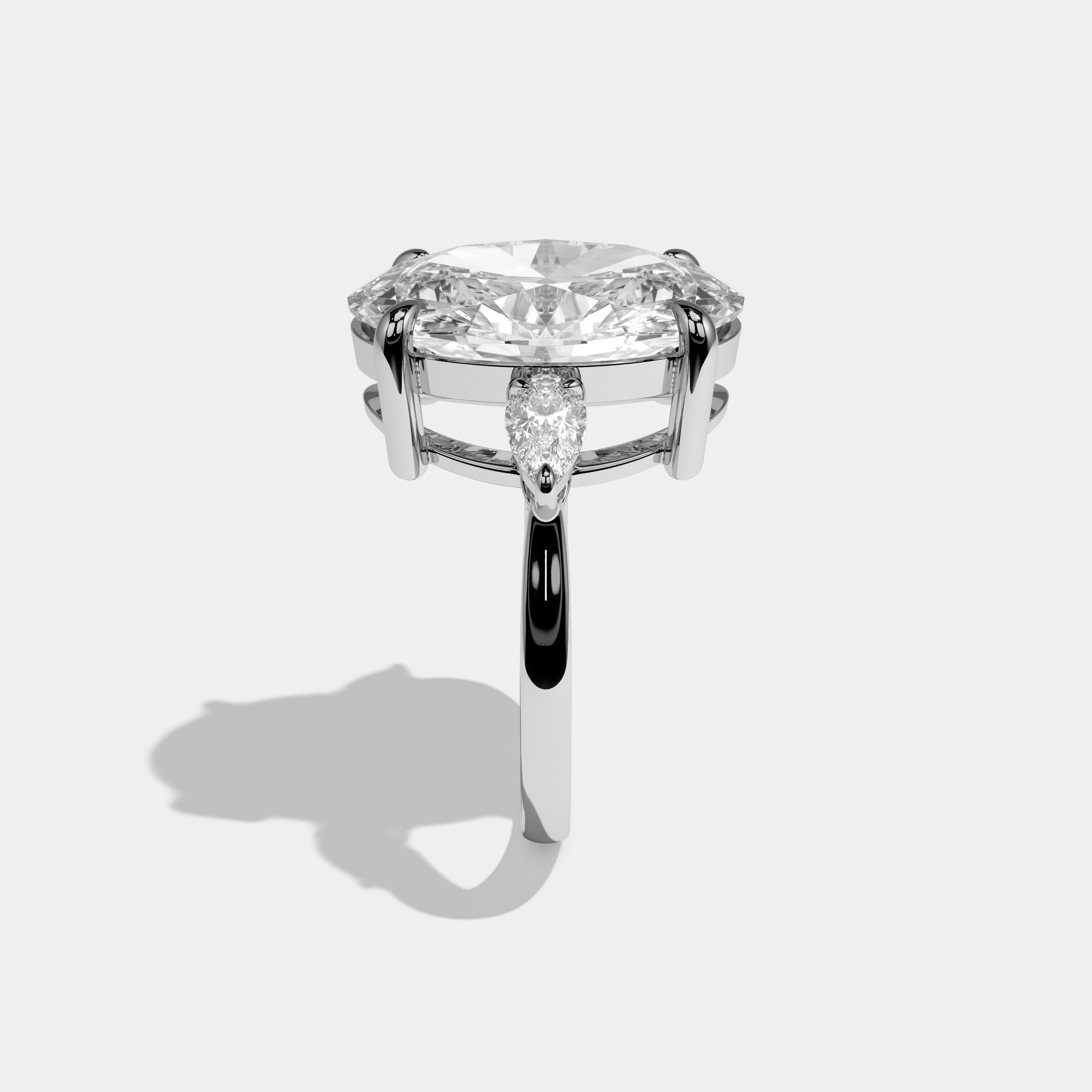 Juliet Oval Cut Diamond Halo Engagement Ring 10ct 18K White Gold