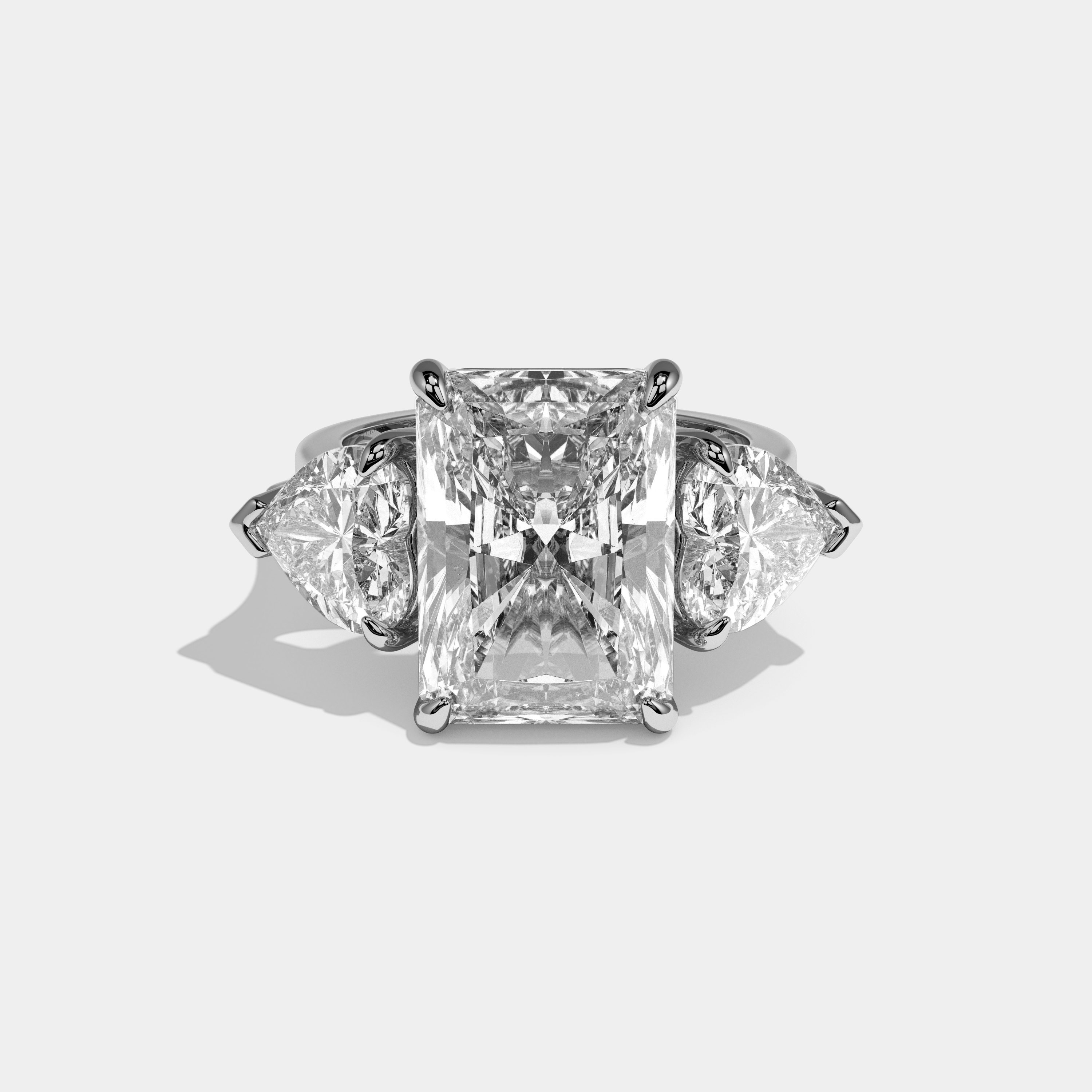 Nora Radiant Cut Diamond Halo Engagement Ring 8ct 18K White Gold