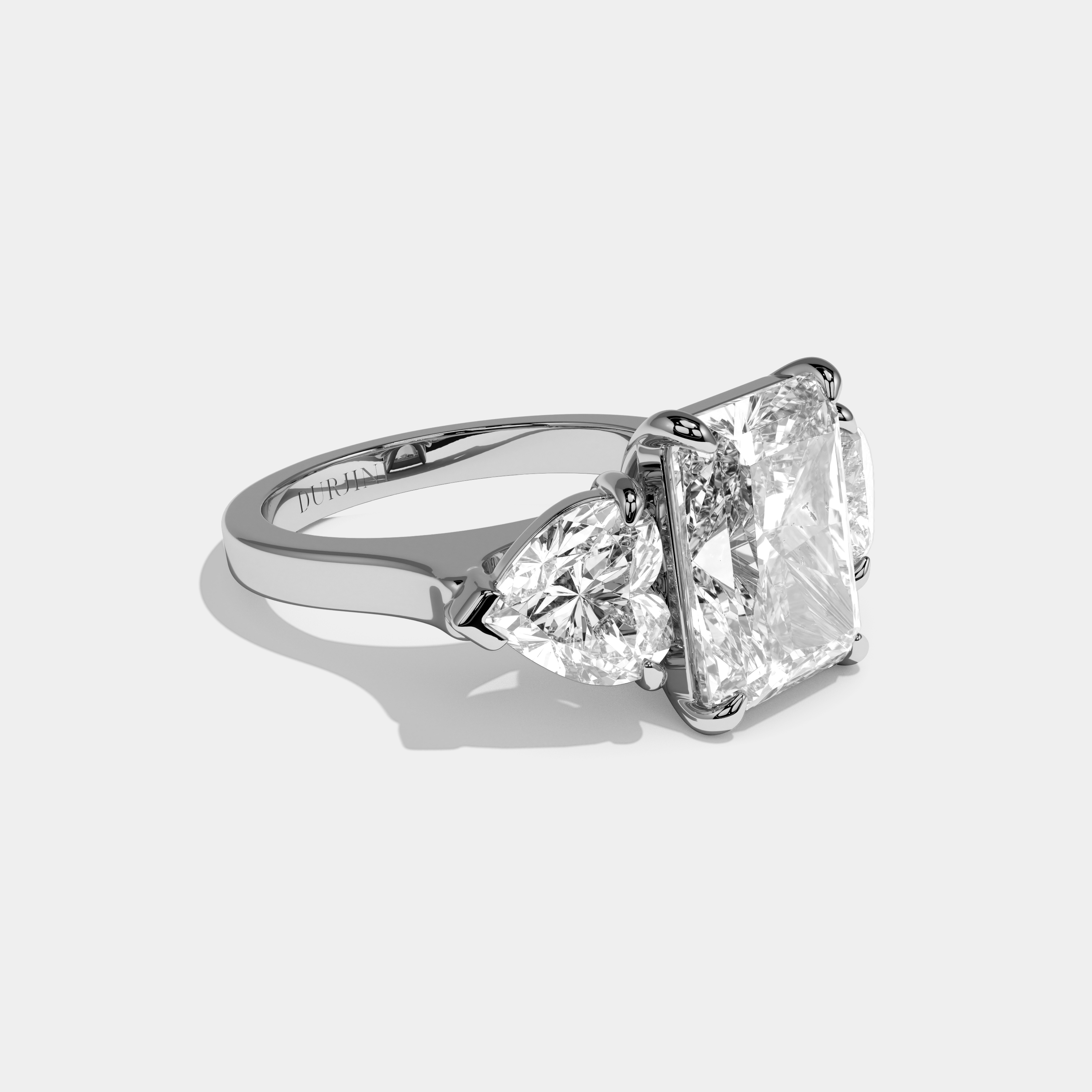 Flora Radiant Cut Diamond Halo Engagement Ring 12ct 18K White Gold