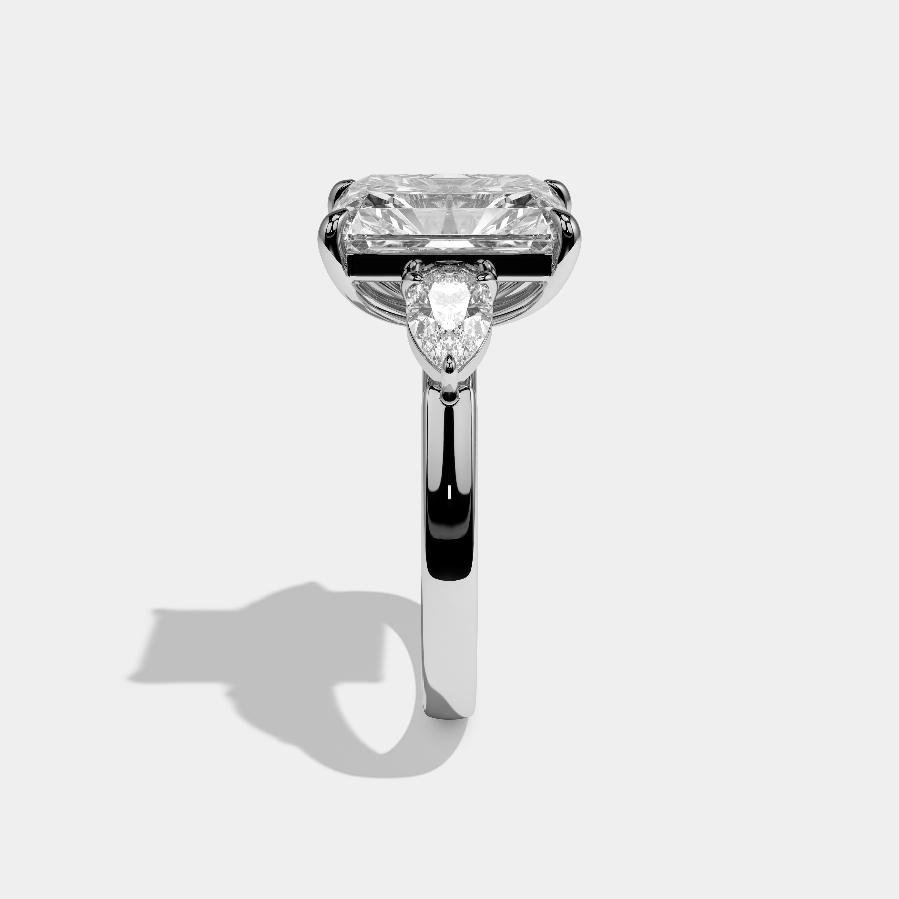 Francesca Radiant Cut Diamond Halo Engagement Ring Plain Band 10ct 18K White Gold