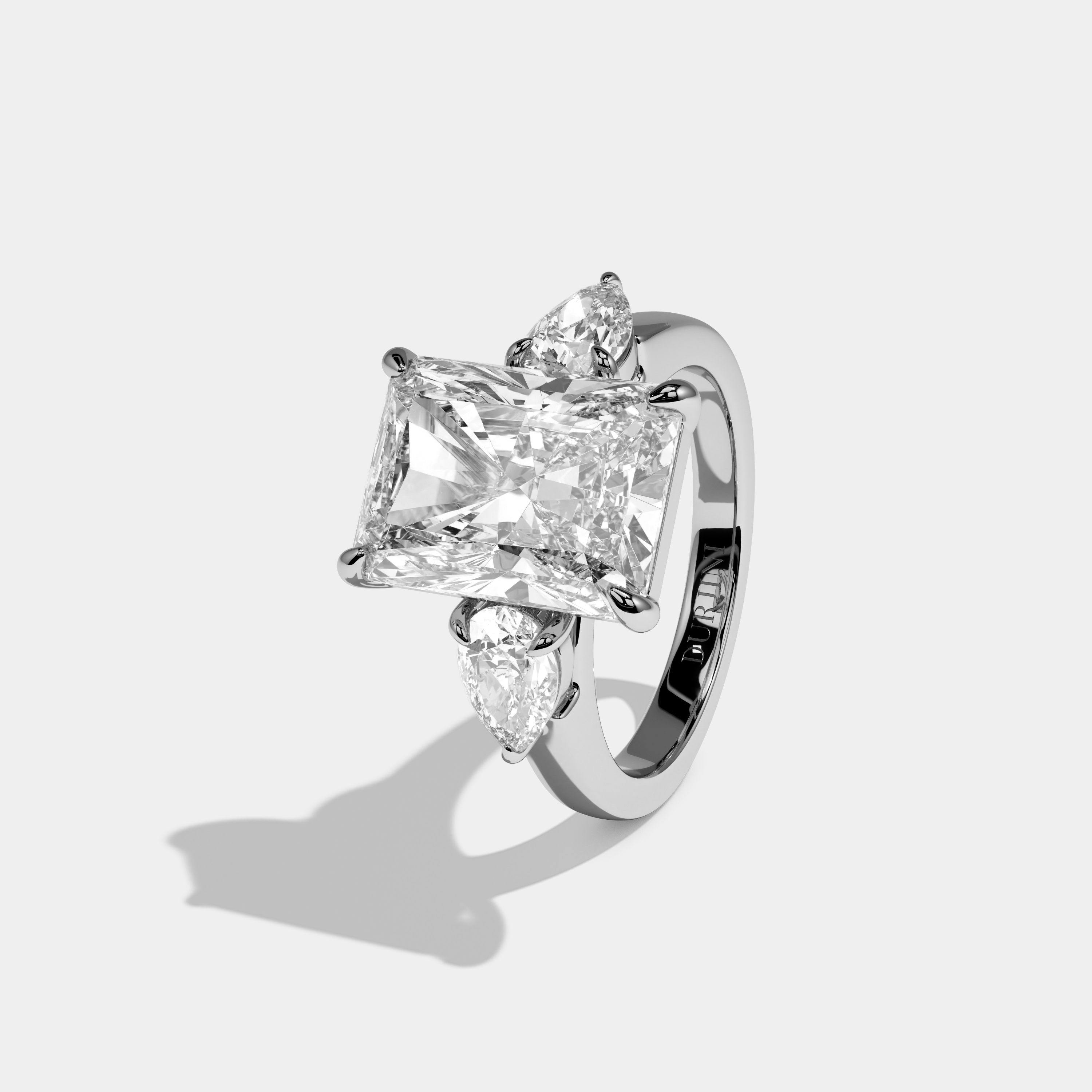 Francesca Radiant Cut Diamond Halo Engagement Ring Plain Band 10ct 18K White Gold