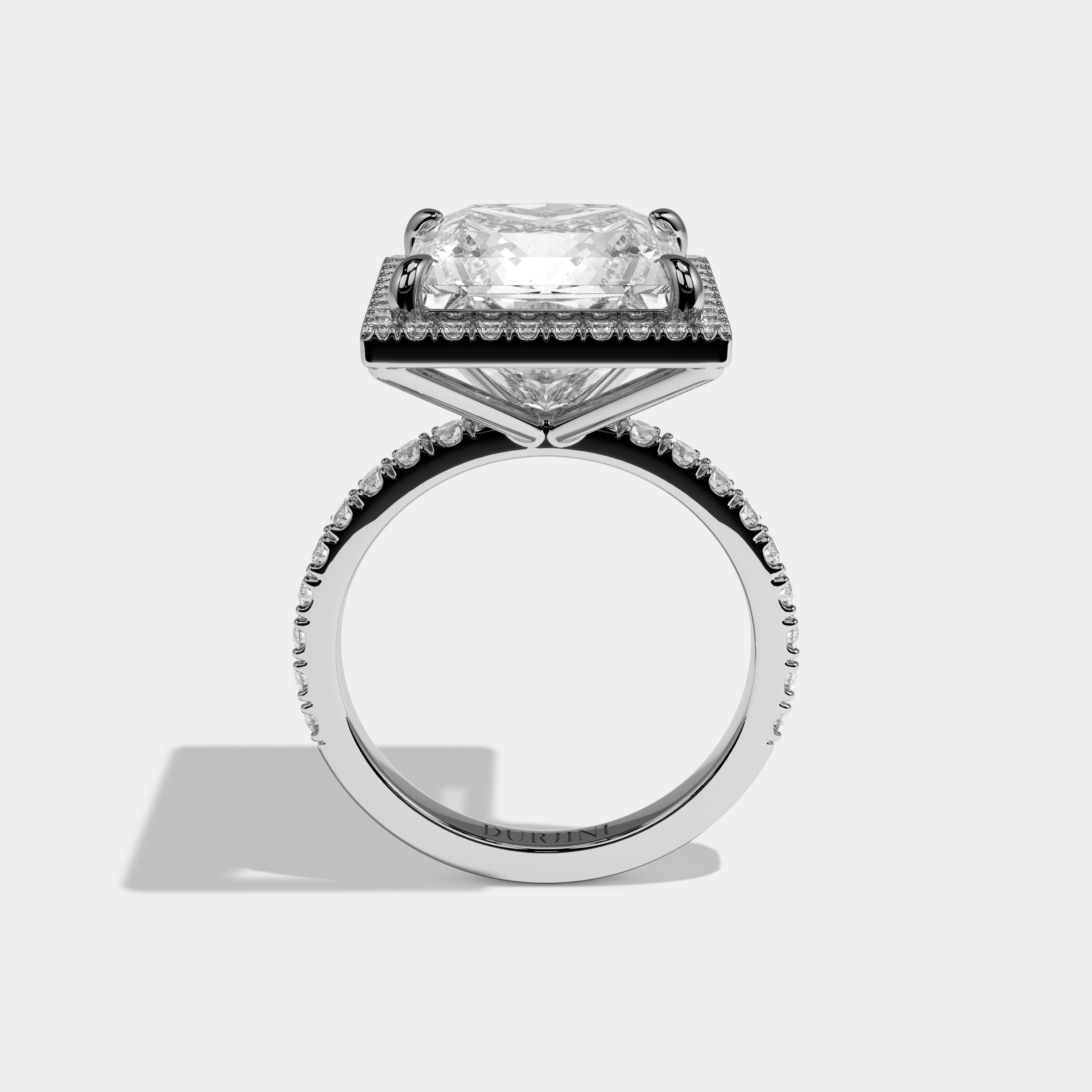 Iris Princess Cut Diamond Halo Engagement Ring 10ct 18k White Gold