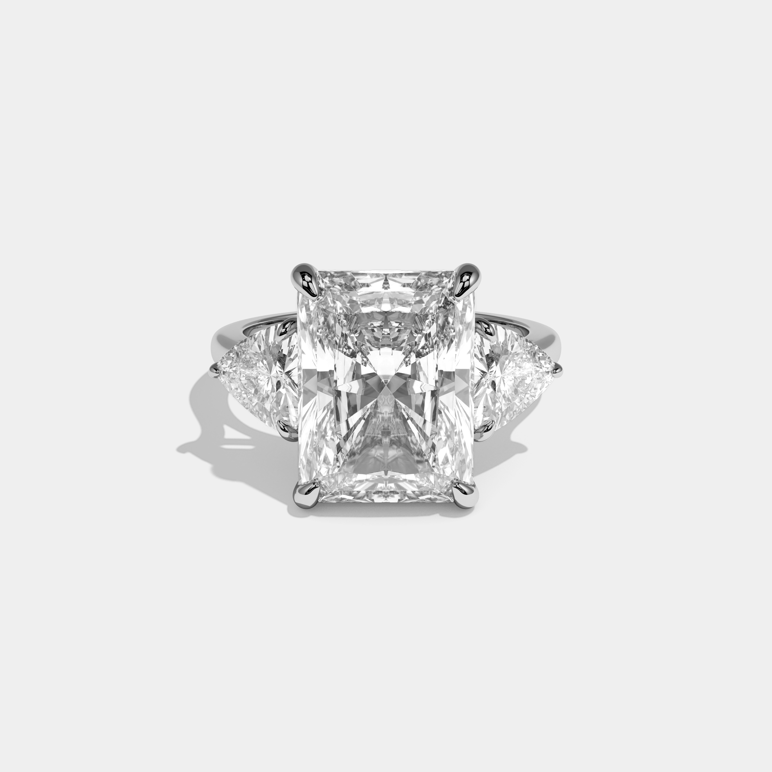 Paisley Princess Cut Diamond Halo Plain Band Engagement Ring 10ct 18k White Gold
