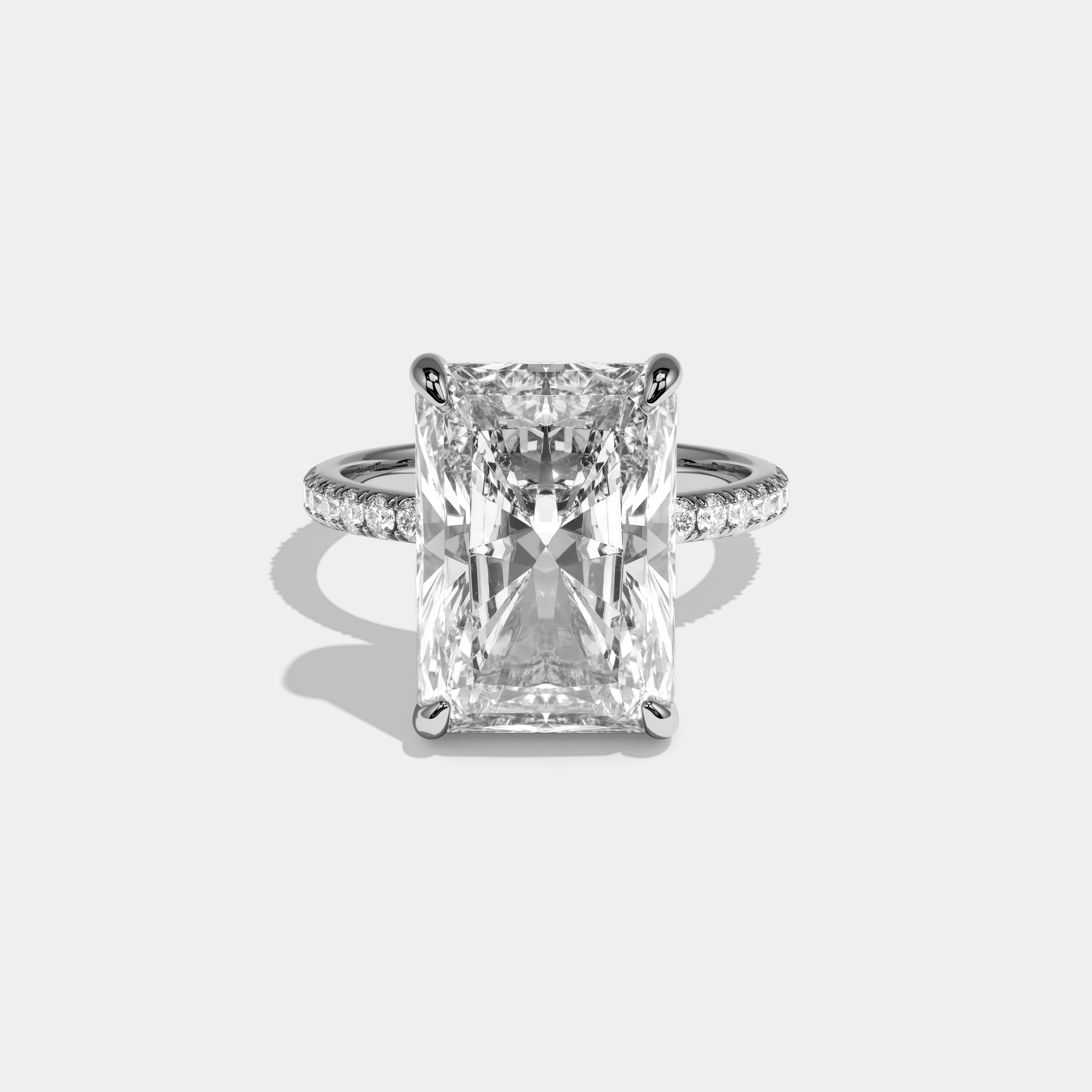 Esme Radiant Cut Diamond Halo Engagement Ring 10ct 18K White Gold