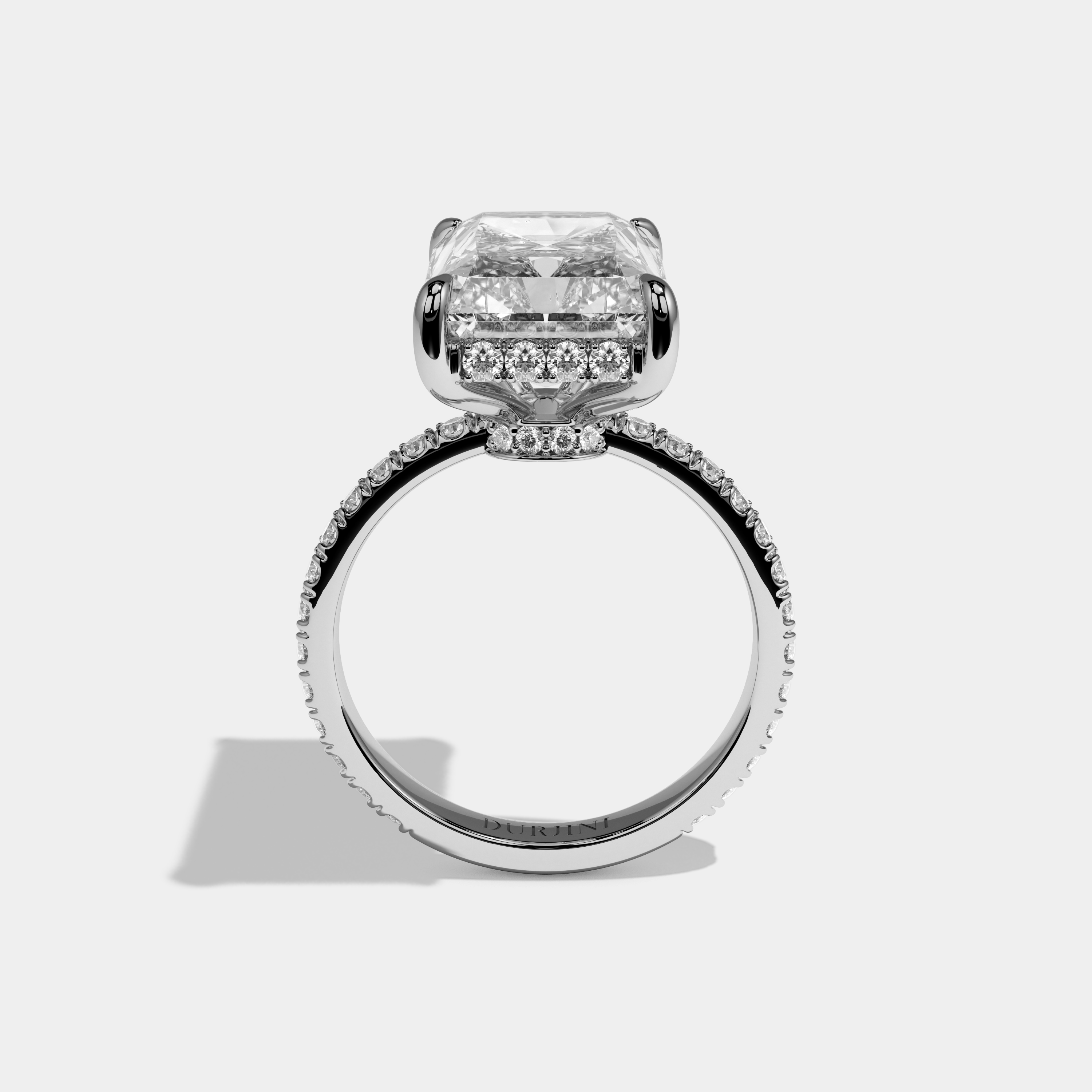 Esme Radiant Cut Diamond Halo Engagement Ring 10ct 18K White Gold