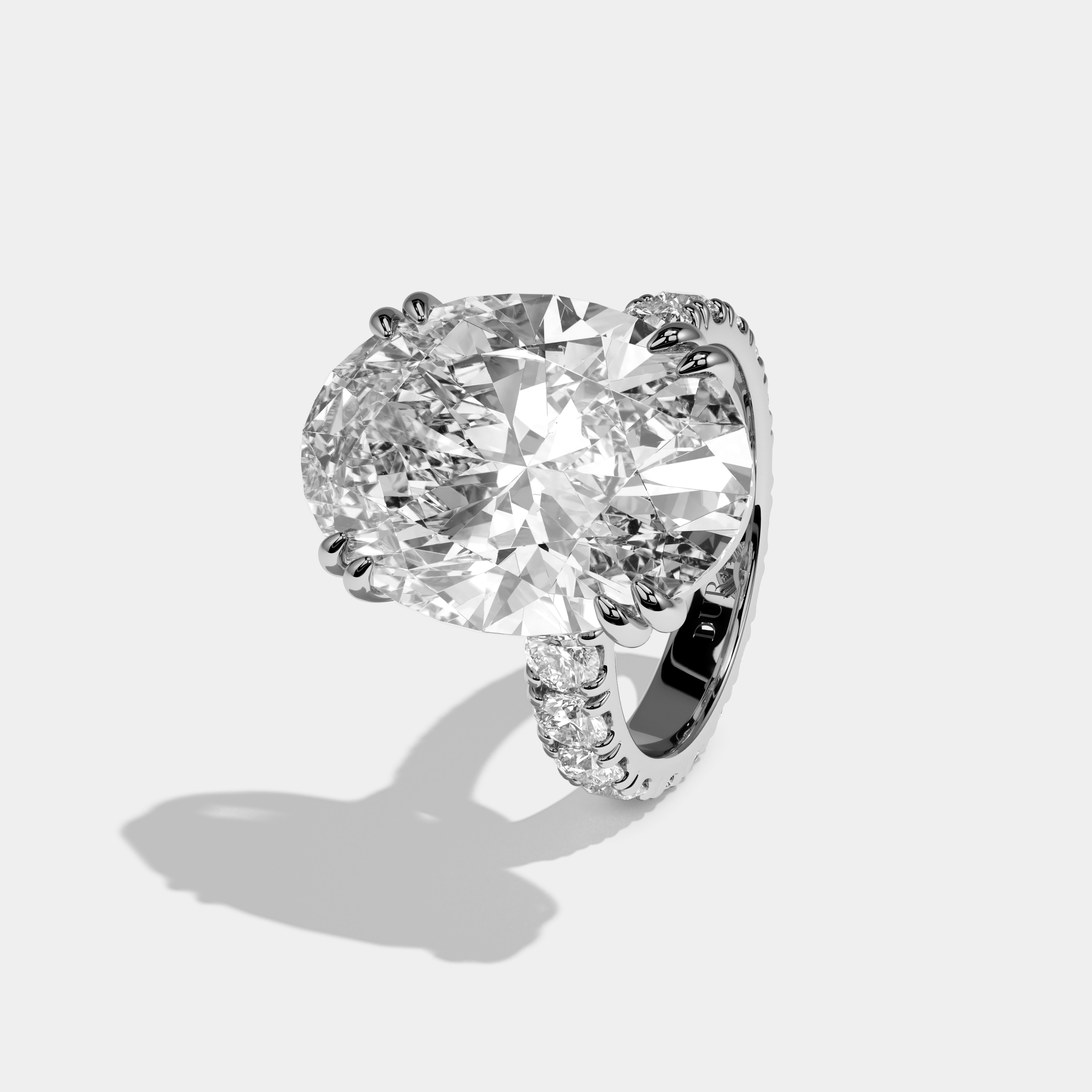 Elizabeth Oval Cut Diamond Halo Engagement Ring 10ct 18K White Gold