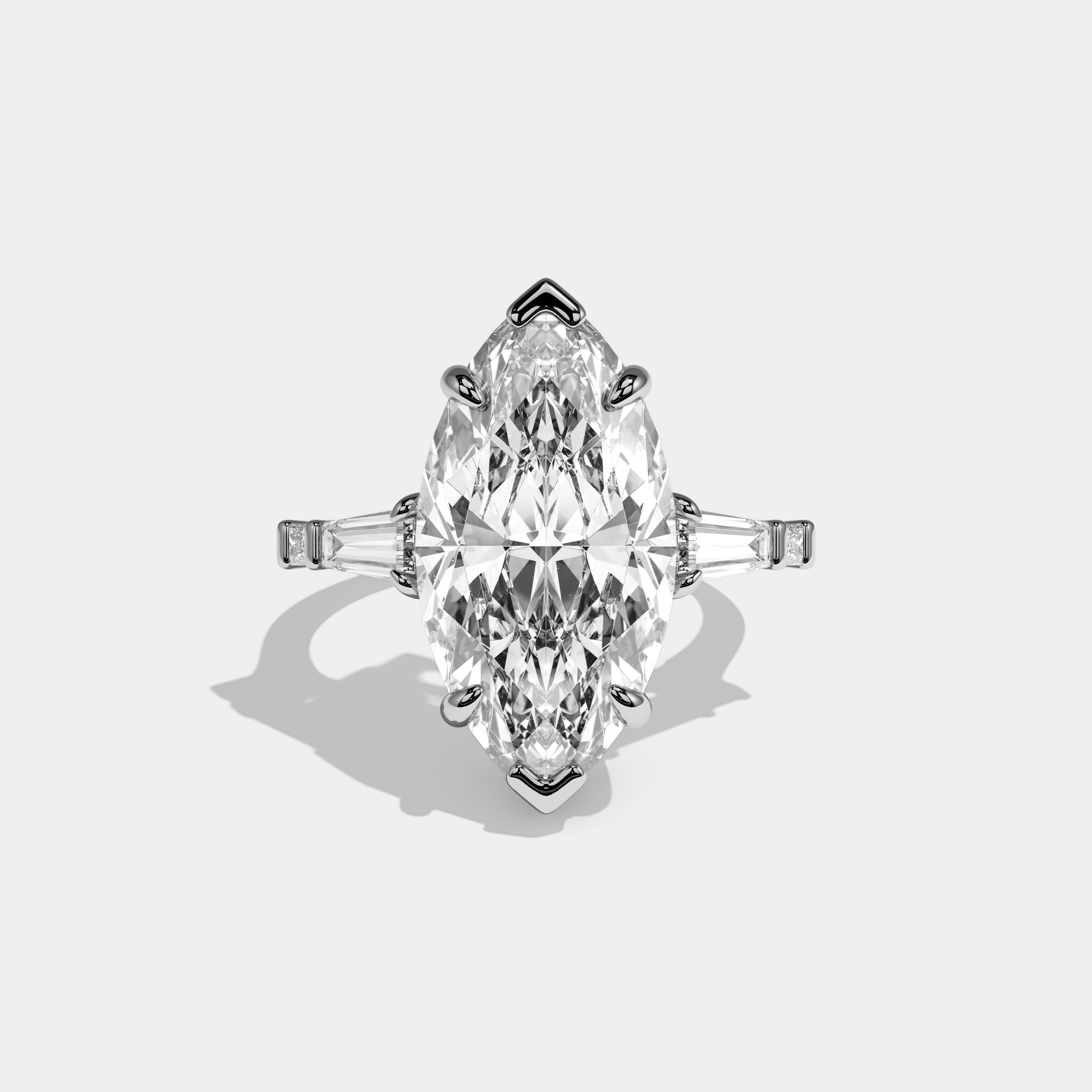 Daisy Marquise Cut Diamond Halo Engagement Ring 9ct 18k White Gold