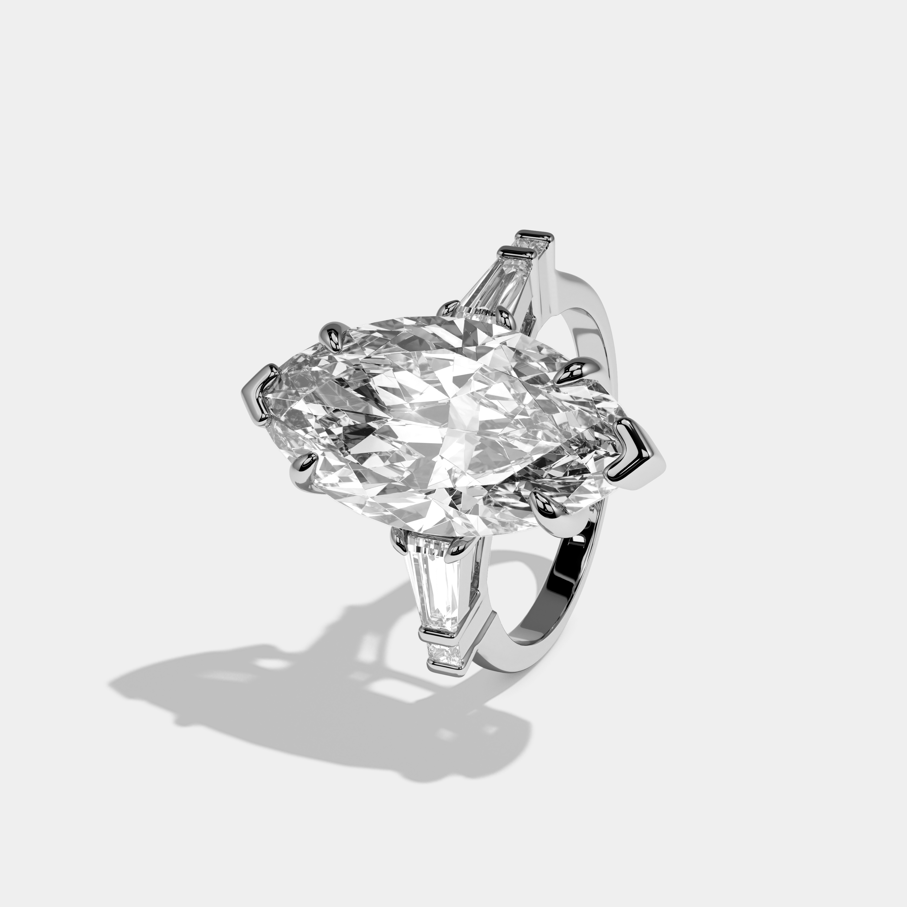 Daisy Marquise Cut Diamond Halo Engagement Ring 9ct 18k White Gold