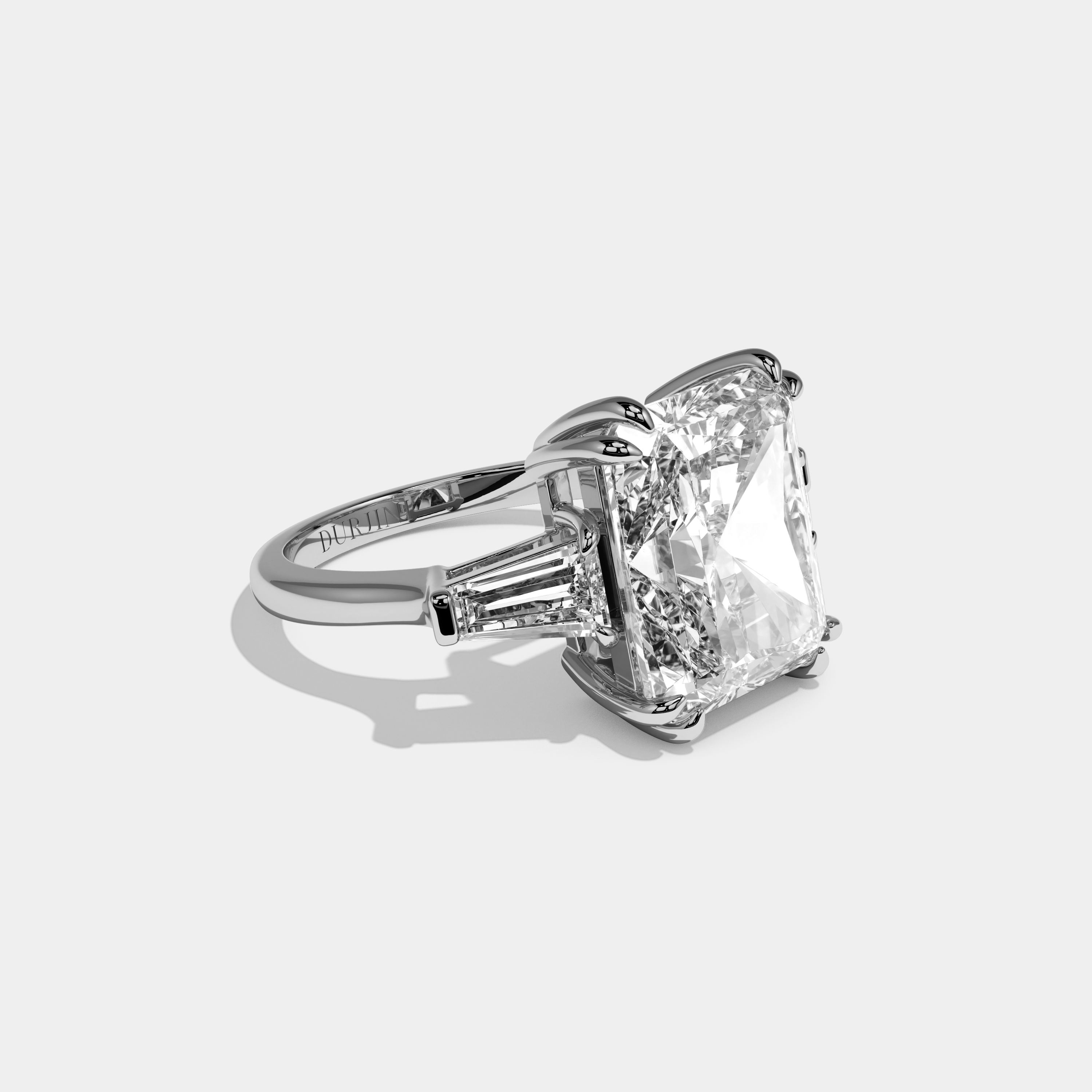 Sienna Radiant Cut Diamond Halo Plain Band With Quadrant Side Engagement Ring 10ct 18k White Gold