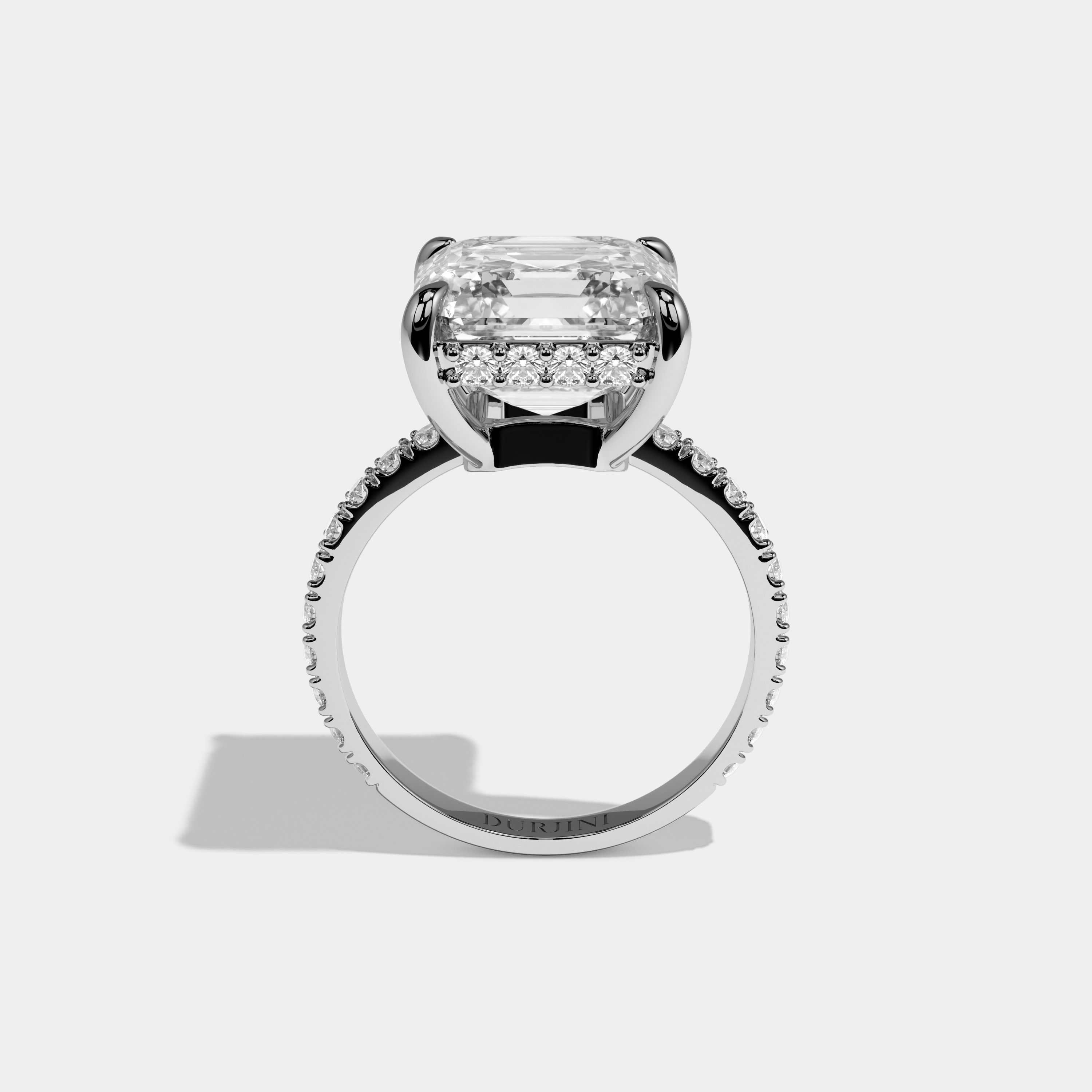 Cassidy Asscher Cut Diamond Halo Engagement Ring 10ct 18k White Gold