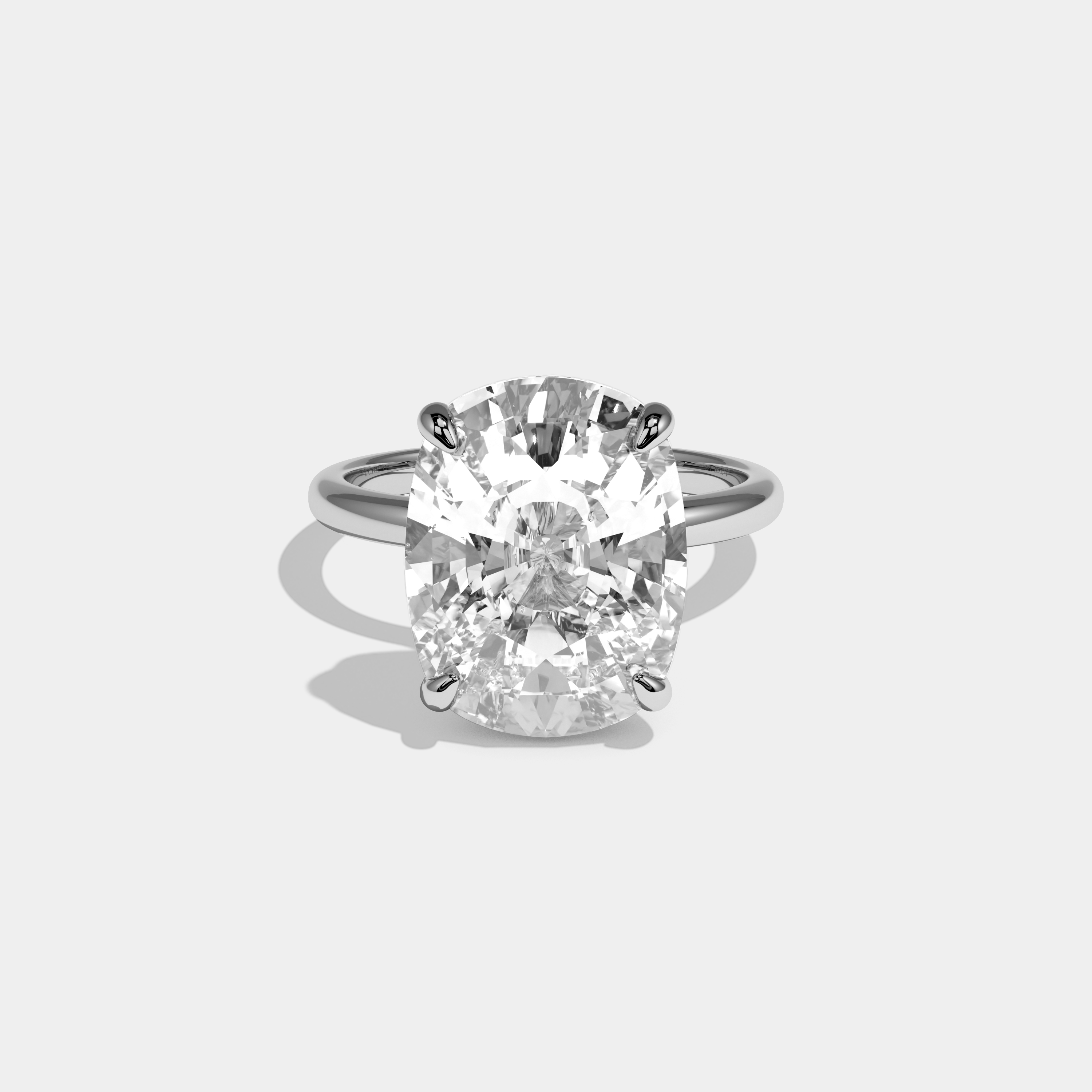 Dakota Cushion Cut Diamond Halo Plain Band Engagement Ring 10ct 18k White Gold
