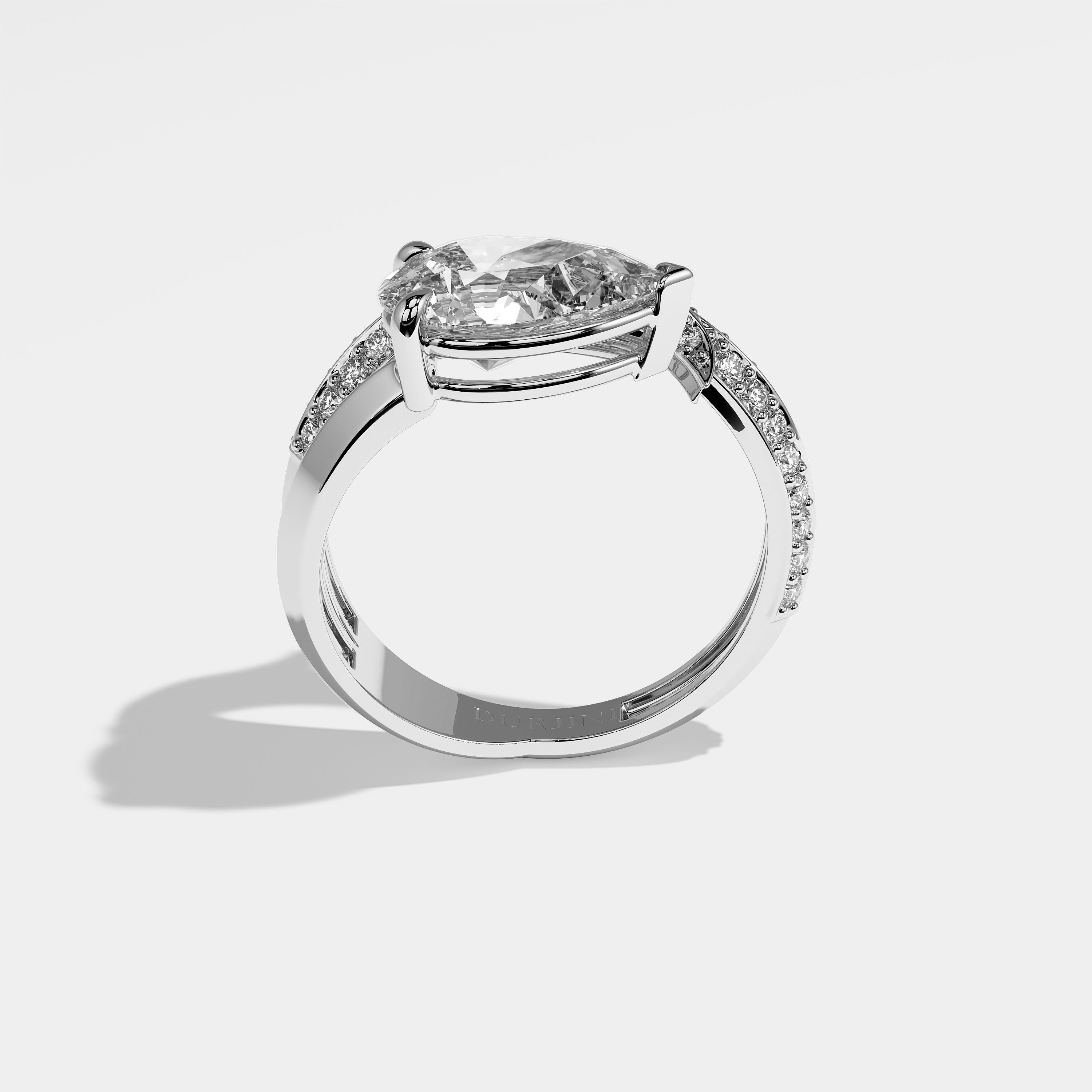 Anya Diamond Pear Engagement Ring 18K White Gold 3.00ct