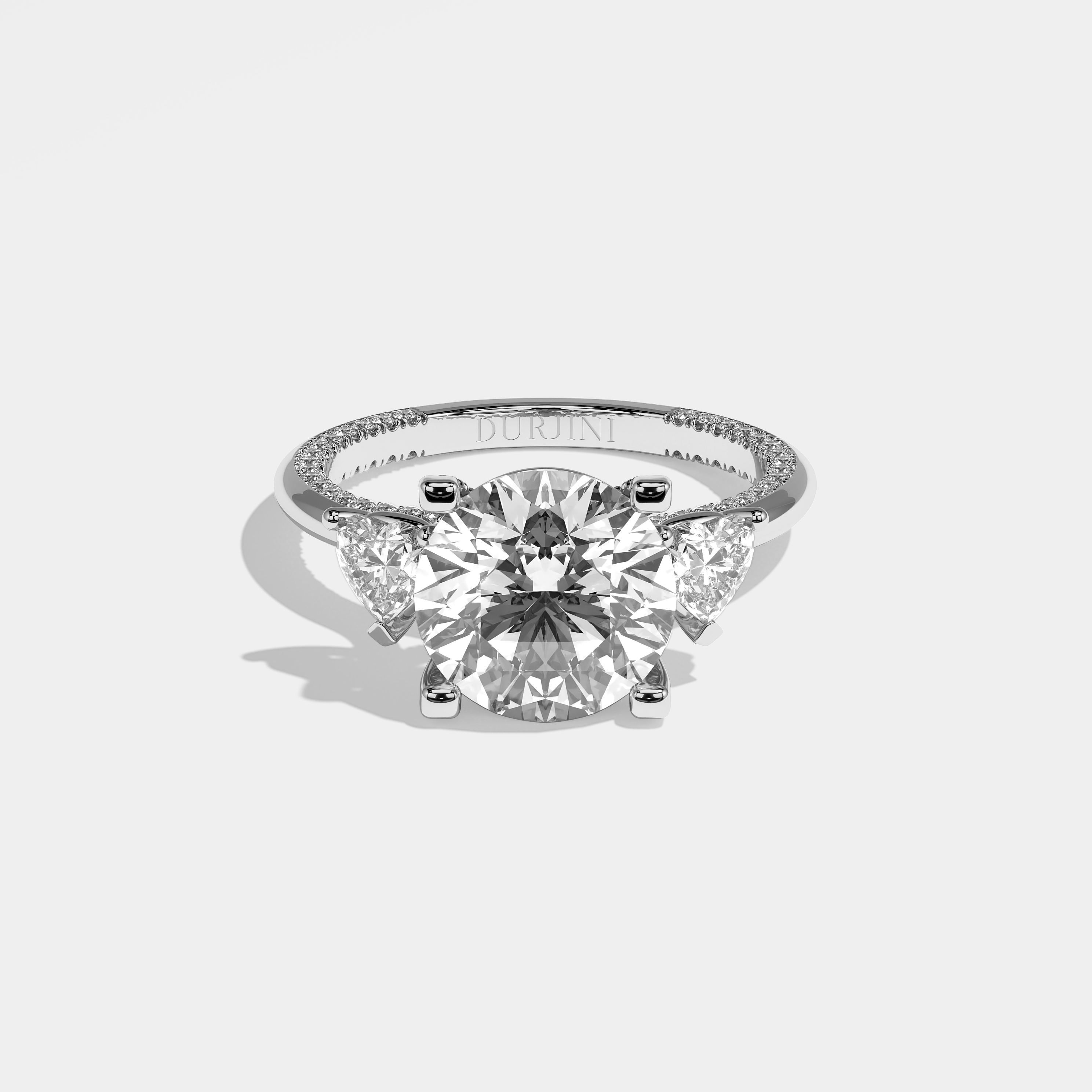 Amara Diamond Round Brilliant Engagement Ring 18K White Gold 3.00ct