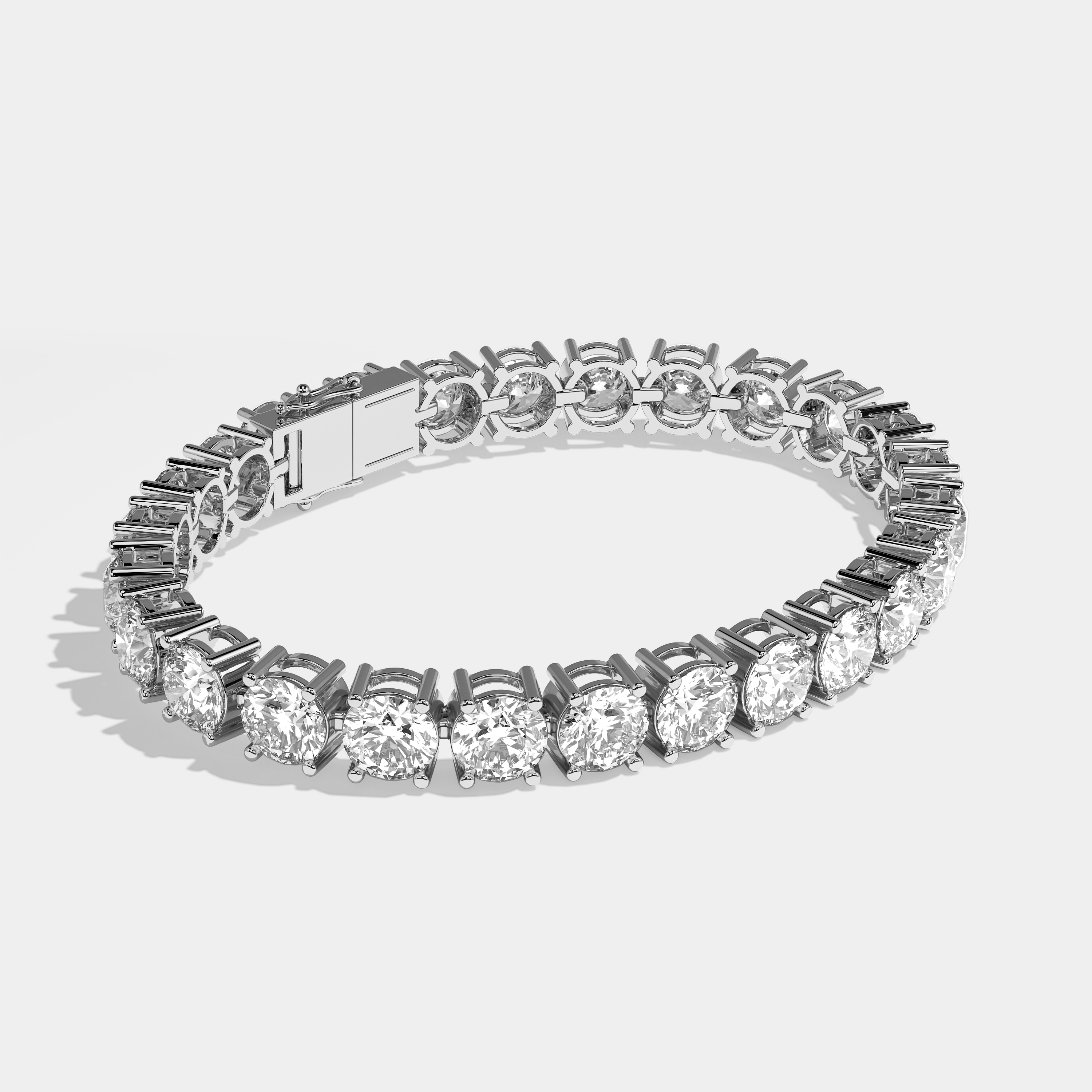 Alicia Durjini Diamond Round Brilliant Tennis Bracelet 5MM 18K White Gold 5.00ct