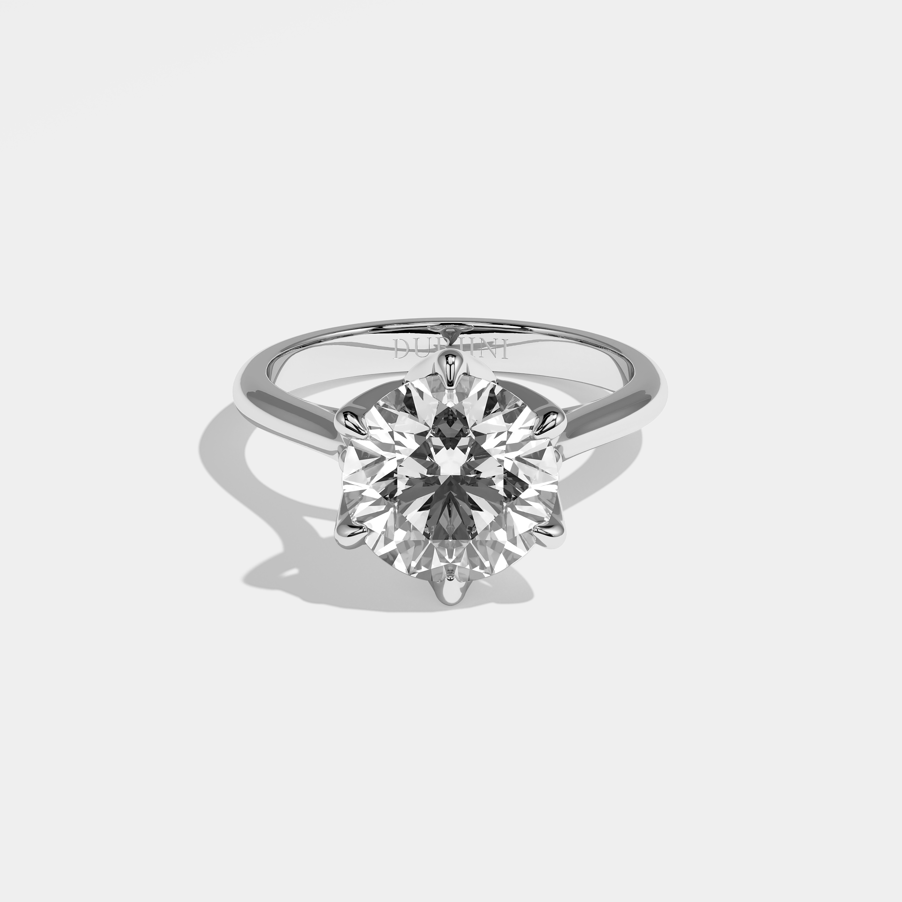 Alina Diamond Round Brilliant Engagement Ring 18K White Gold 2.50ct