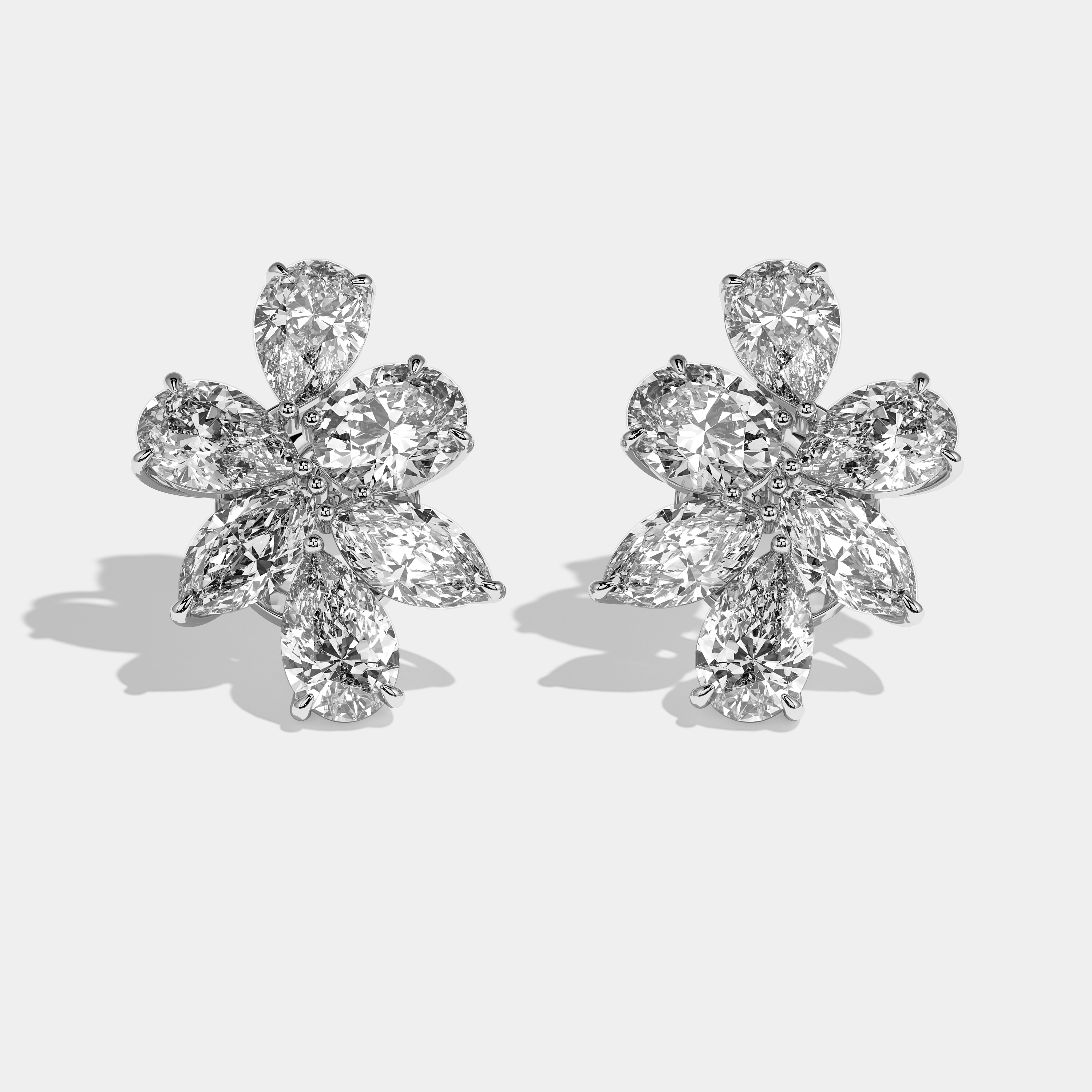 Ariella Diamond Pear Earrings 18K White Gold 4.00ct