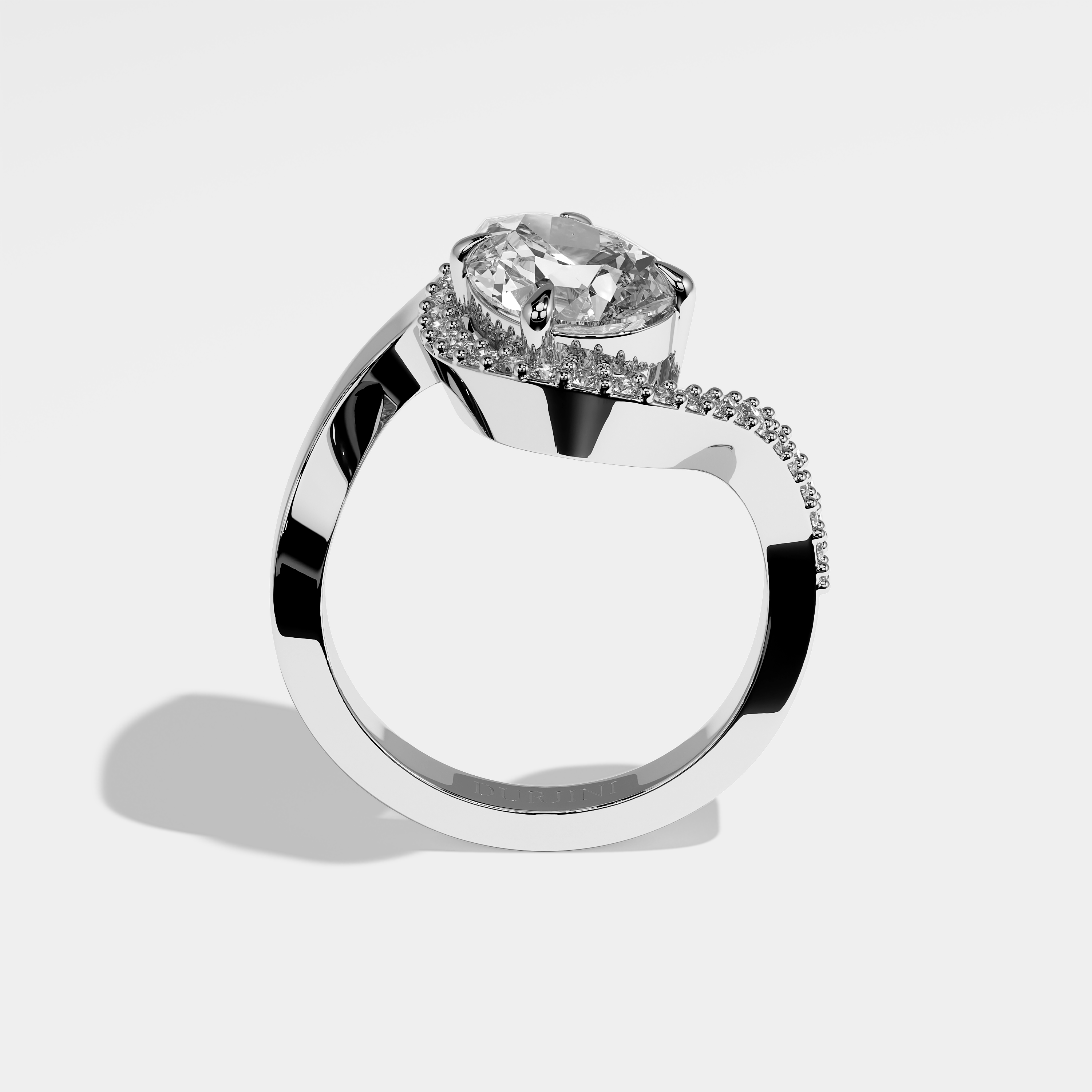 Aisling Diamond Pear Engagement Ring 18K White Gold 3.00ct