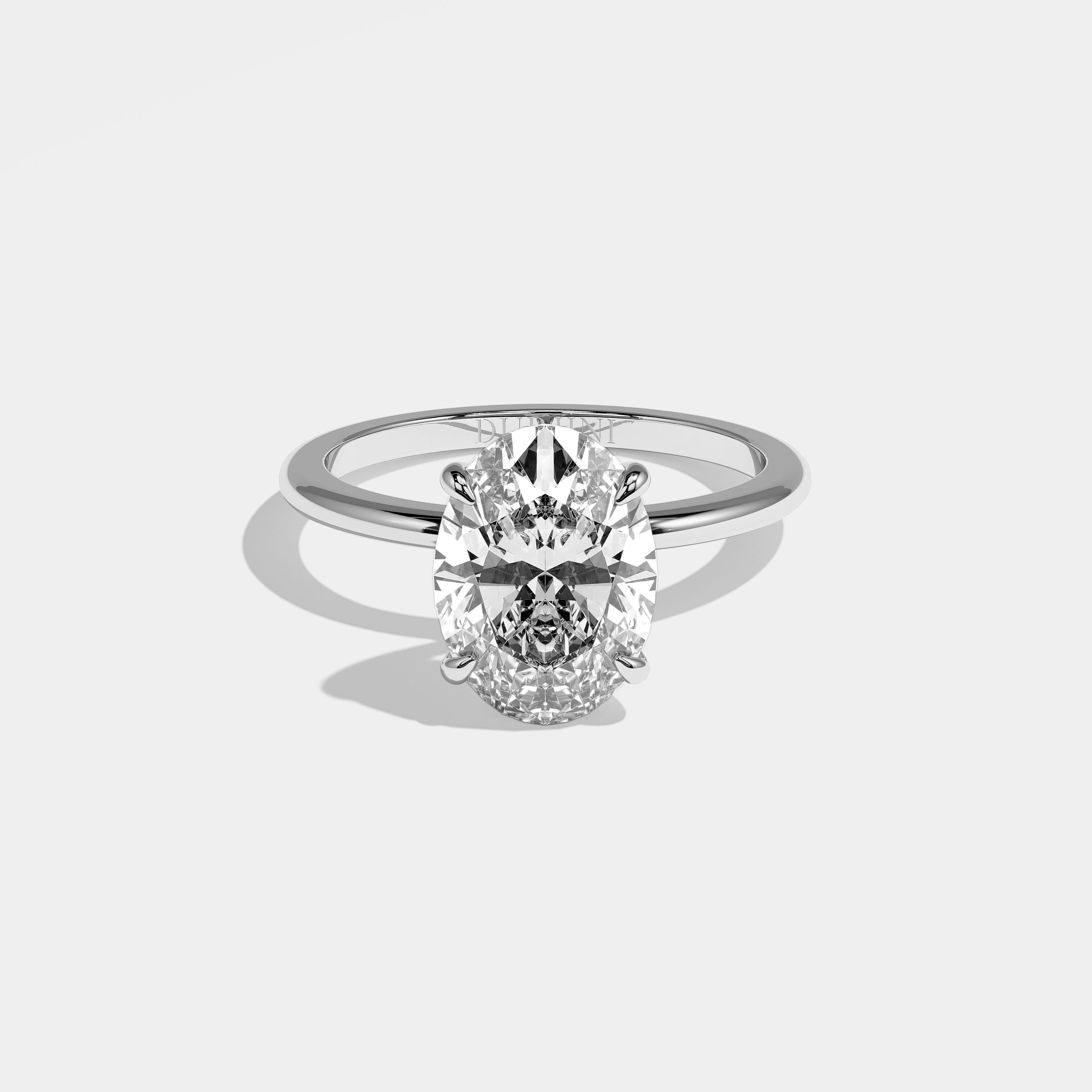 Allegra Diamond Oval Halo Engagement Ring 18K White Gold 3.50ct