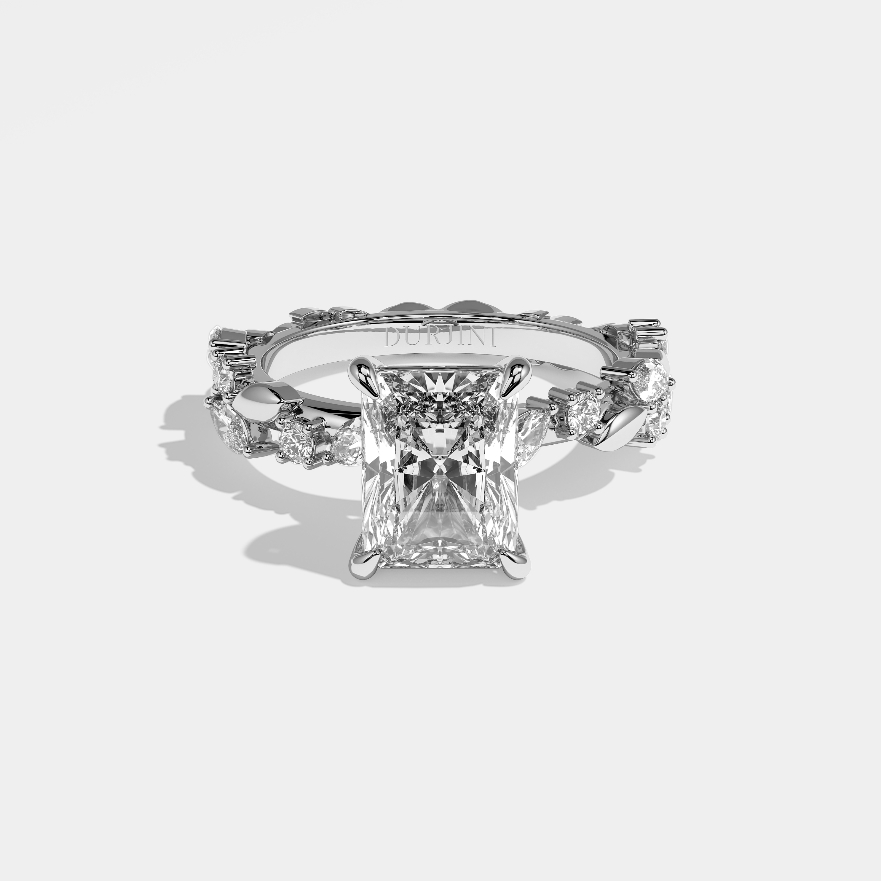 Anwen Diamond Radiant Engagement Ring 18K White Gold 2.00ct