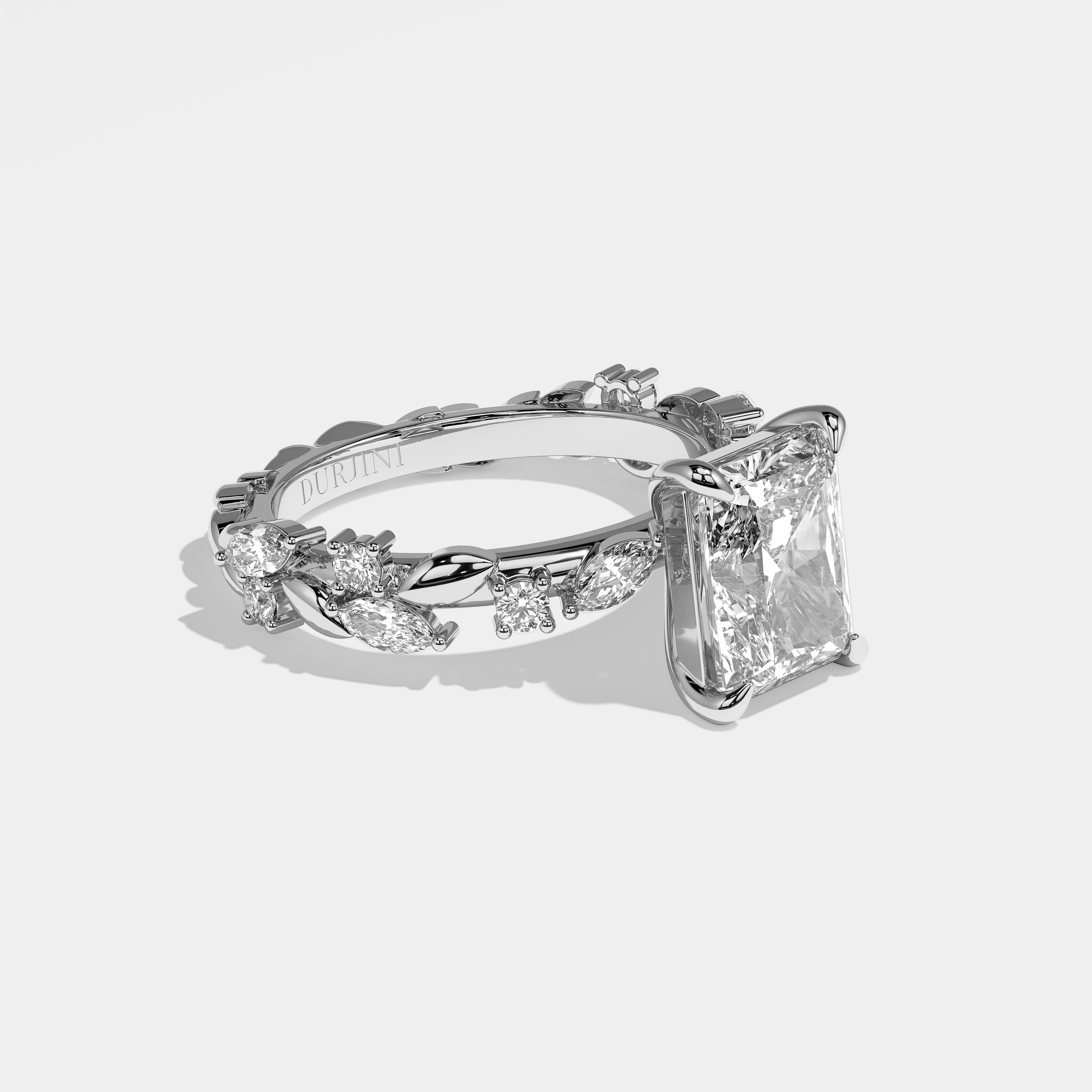 Anwen Diamond Radiant Engagement Ring 18K White Gold 2.00ct