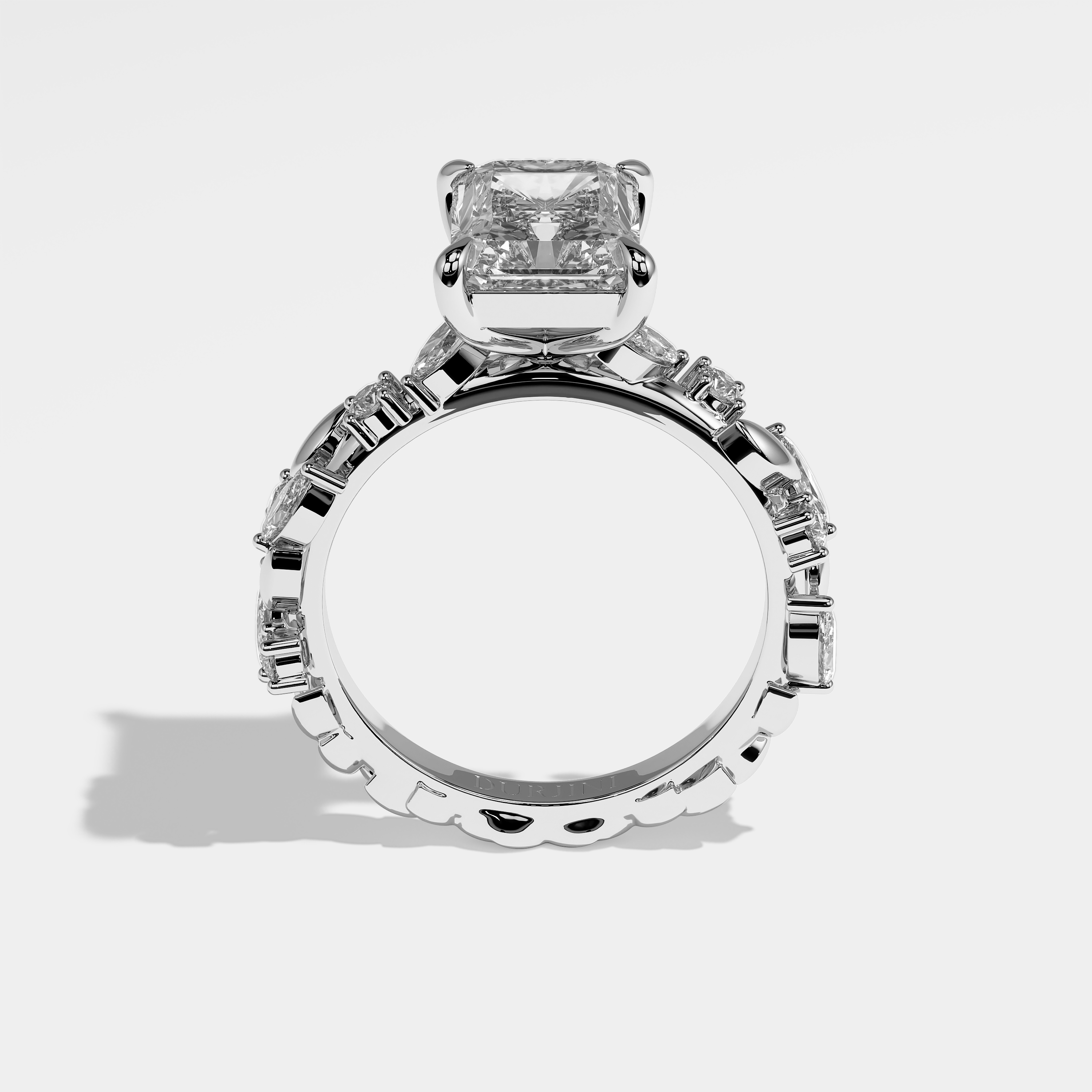 Anwen Diamond Radiant Engagement Ring 18K White Gold 2.00ct