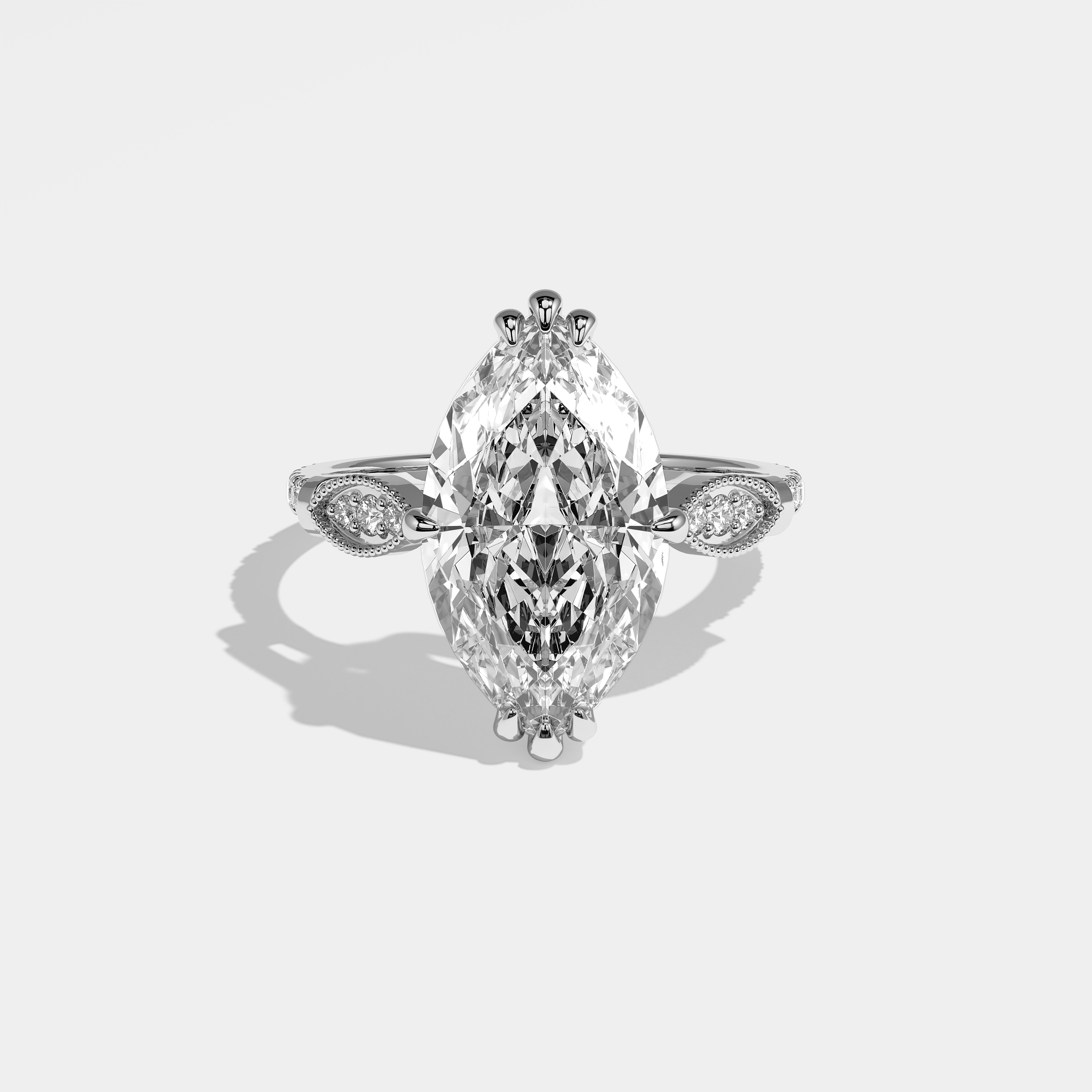 Amaya Diamond Marquise Engagement Ring 18K White Gold 4.00ct