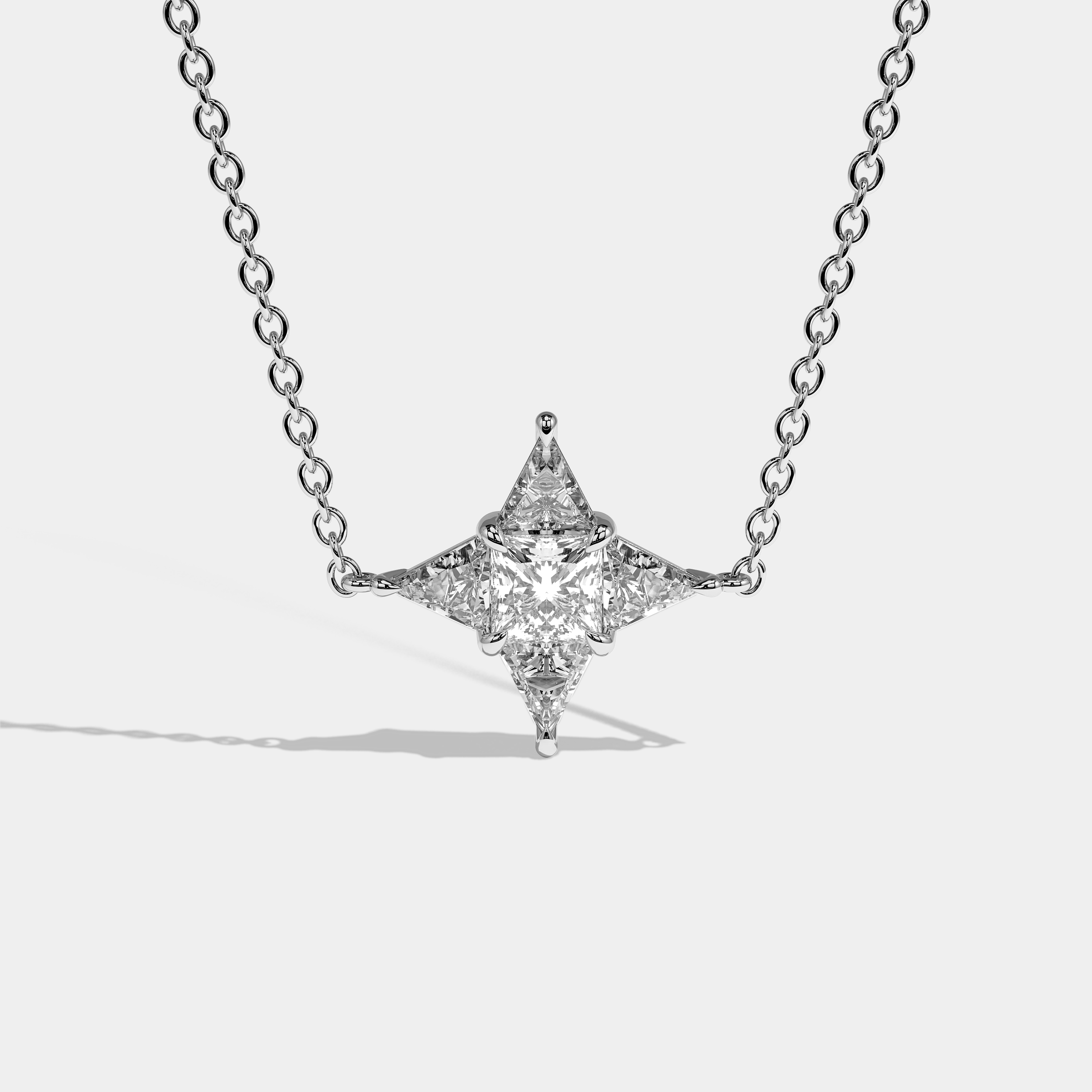 Alba Diamond Princess Cut White Gold necklace 2.00ct