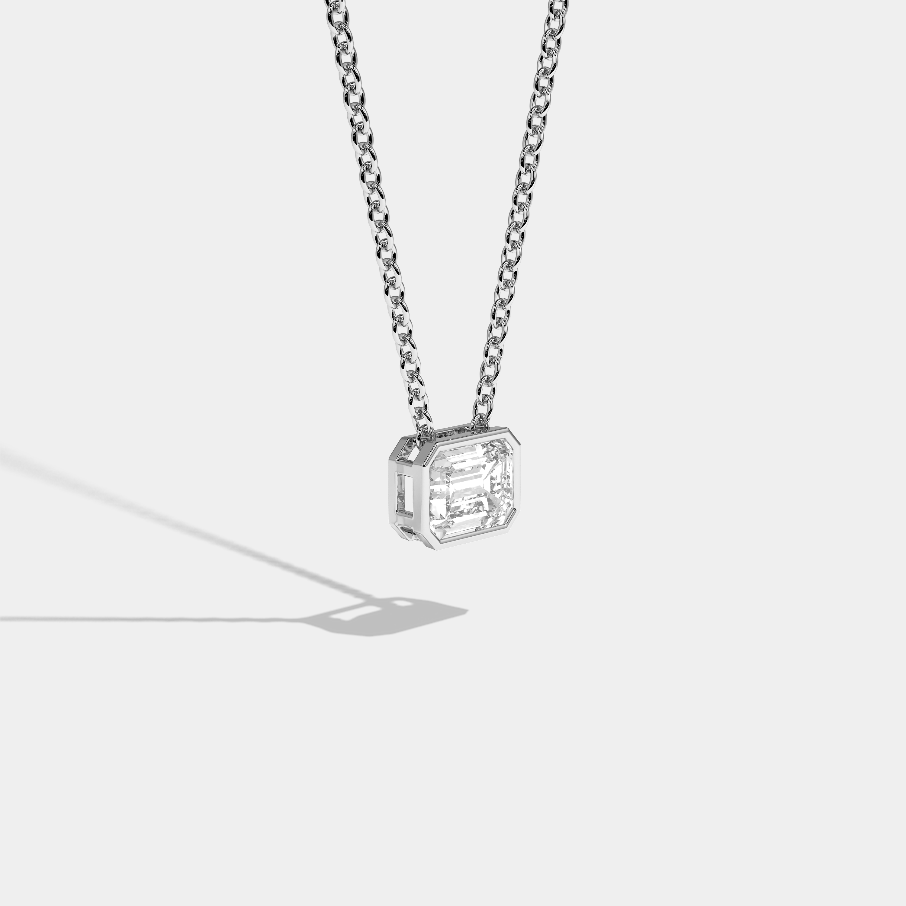 Angélique Diamond Emerald Cut White Gold necklace 2.00ct