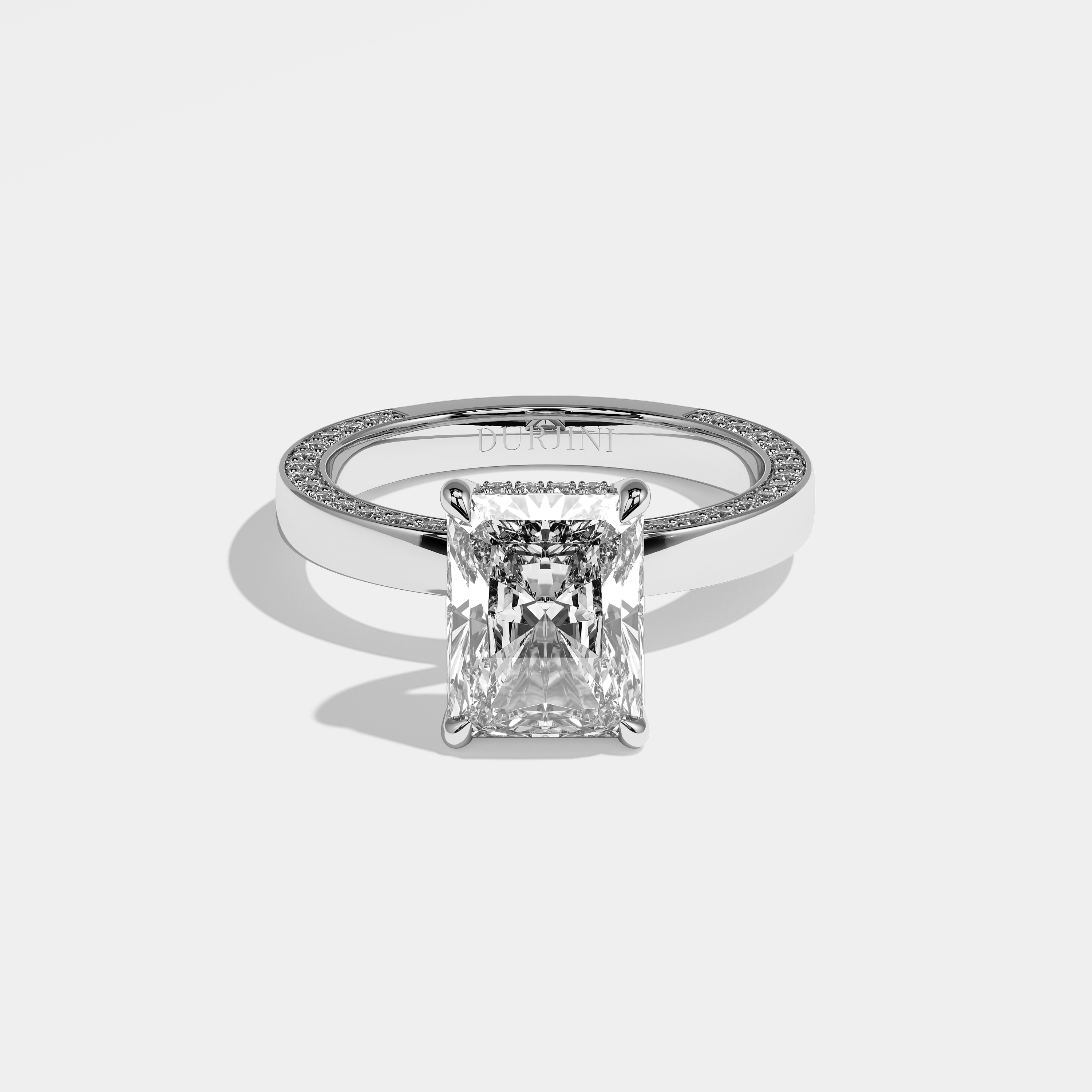 Aram Diamond Radiant Engagement Ring 18K White Gold 3.00ct