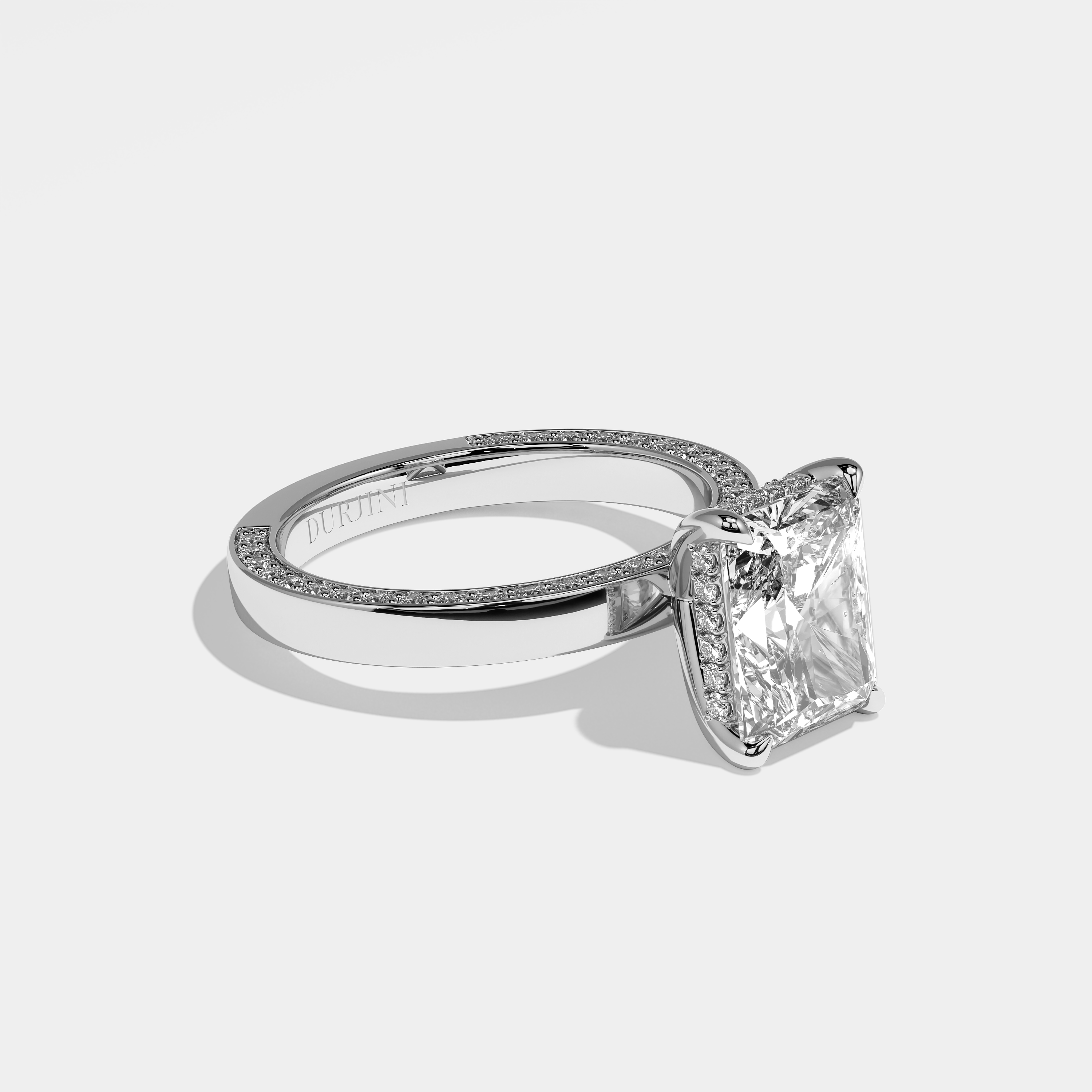 Aram Diamond Radiant Engagement Ring 18K White Gold 3.00ct