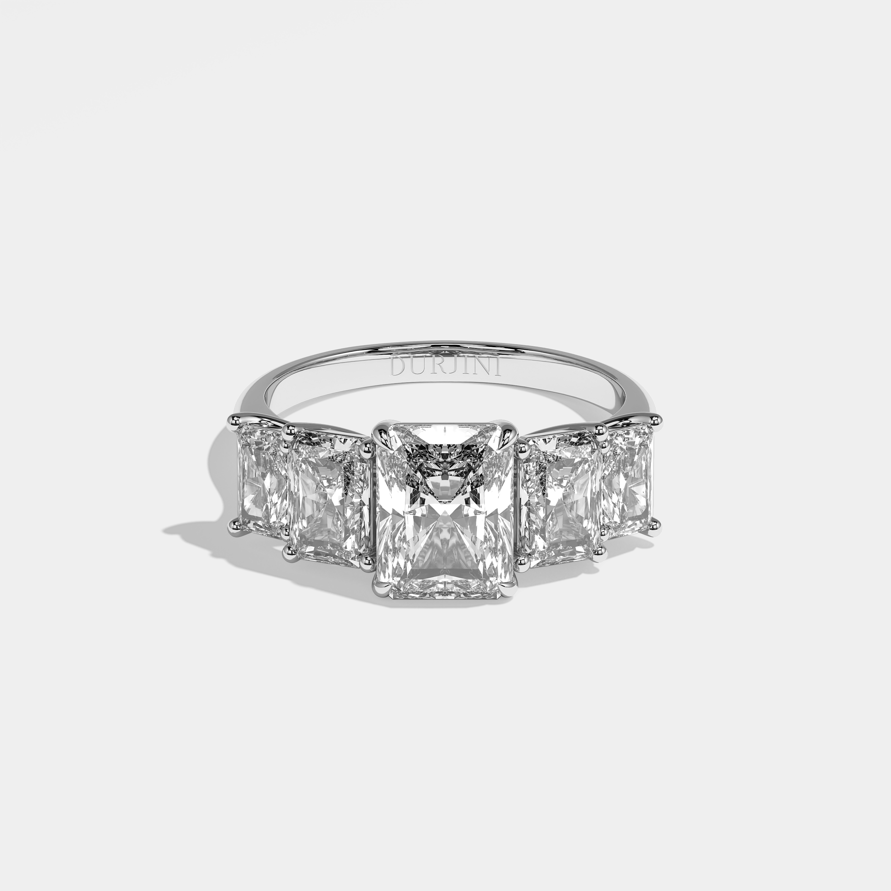 Afsaneh Diamond Radiant Engagement Ring 18K White Gold 4.00ct