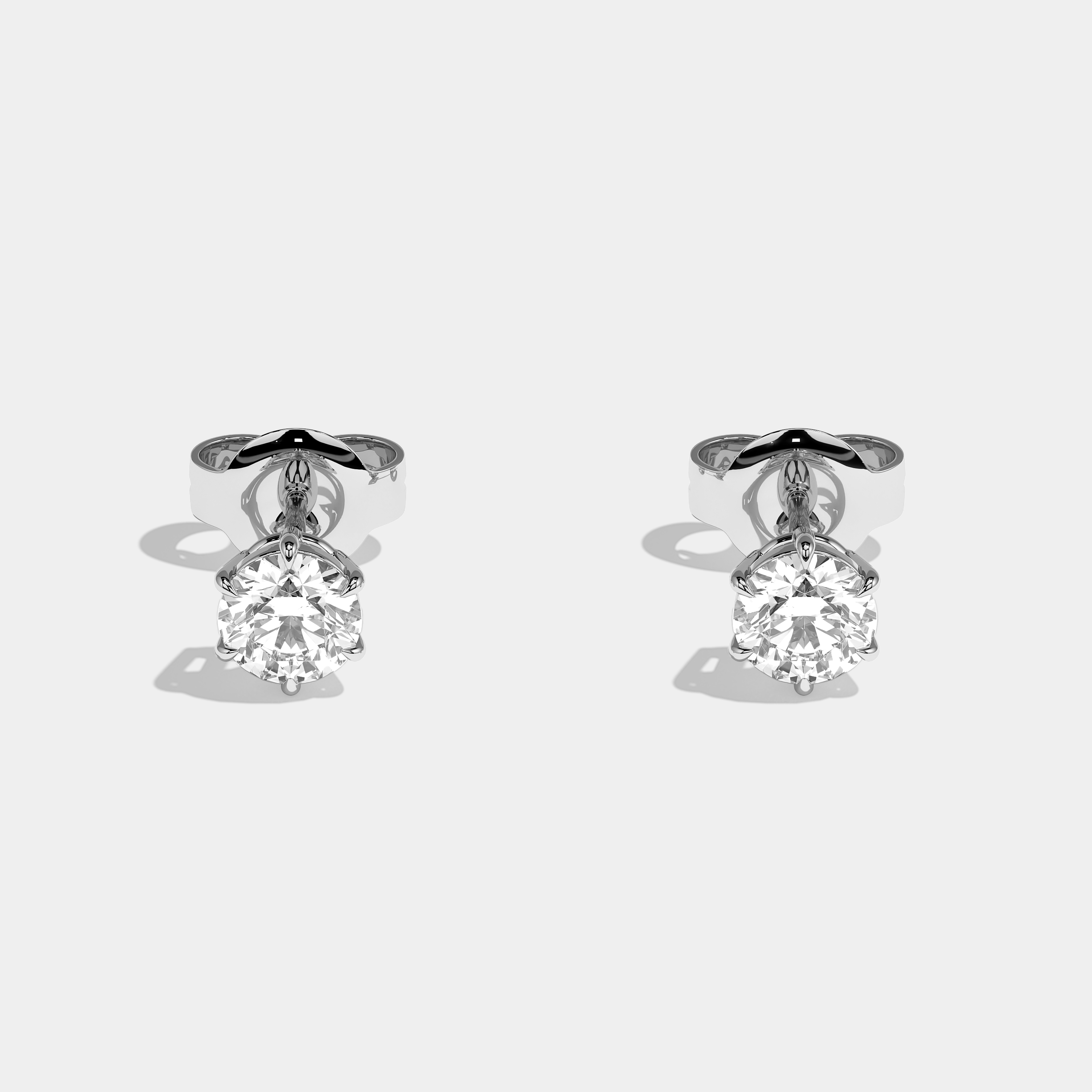 Autumn Round Brilliant Cut Diamond Earrings White Gold 1.00ct