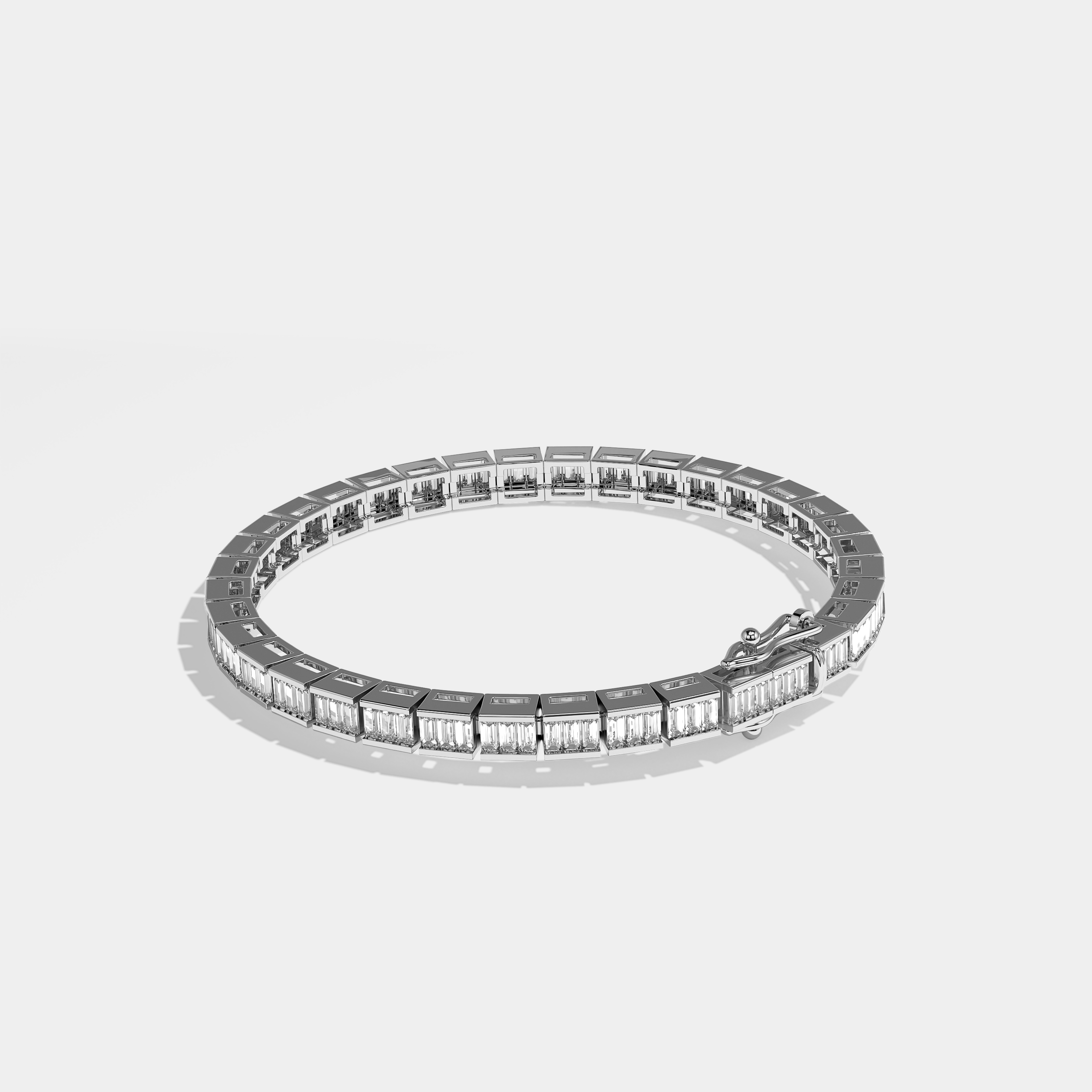 Ainsley Tennis Bracelet Emerald Cut 18K White Gold 8.00ct