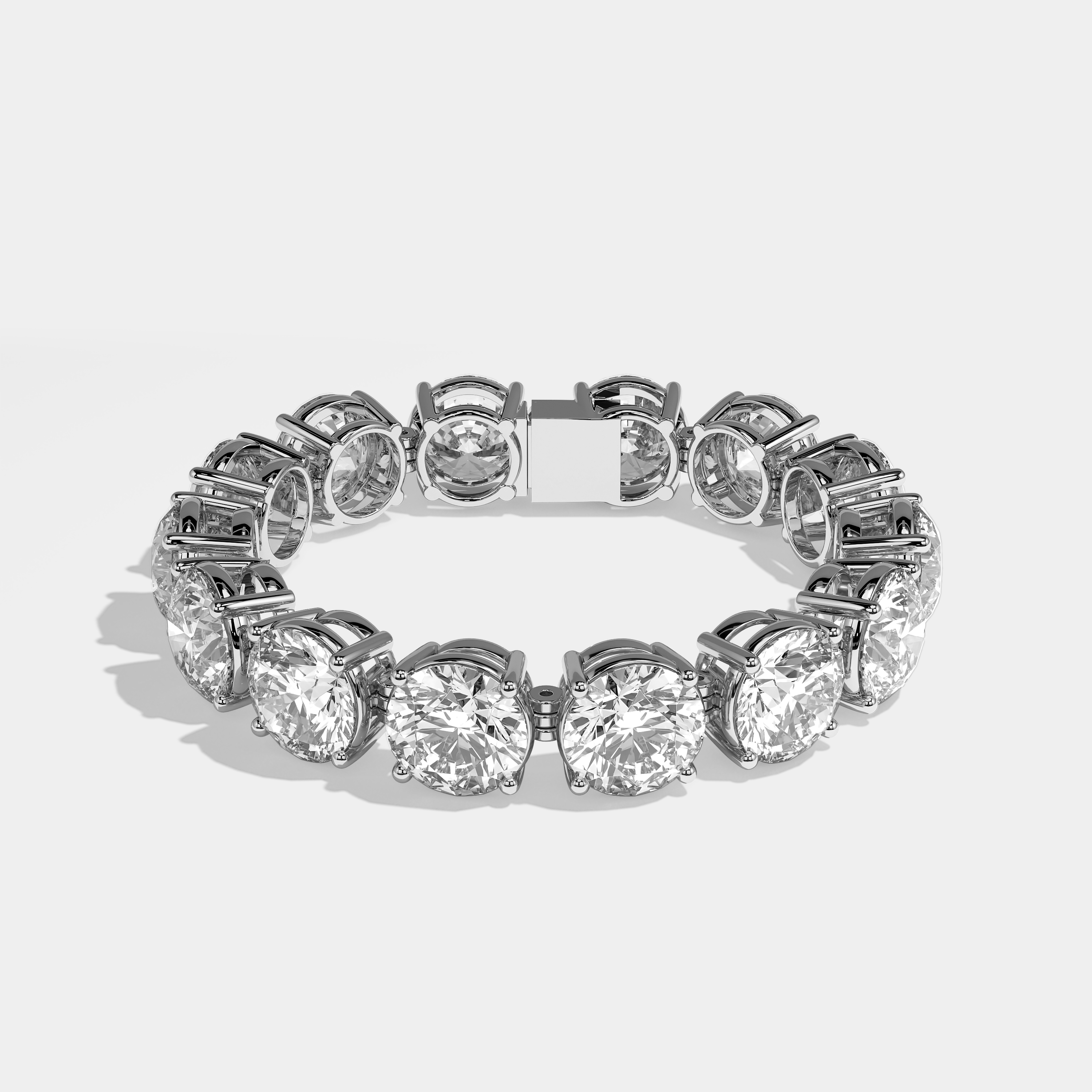 Aubrielle Durjini Diamond Round Brilliant Tennis Bracelet 12MM 18K White Gold 22.00ct