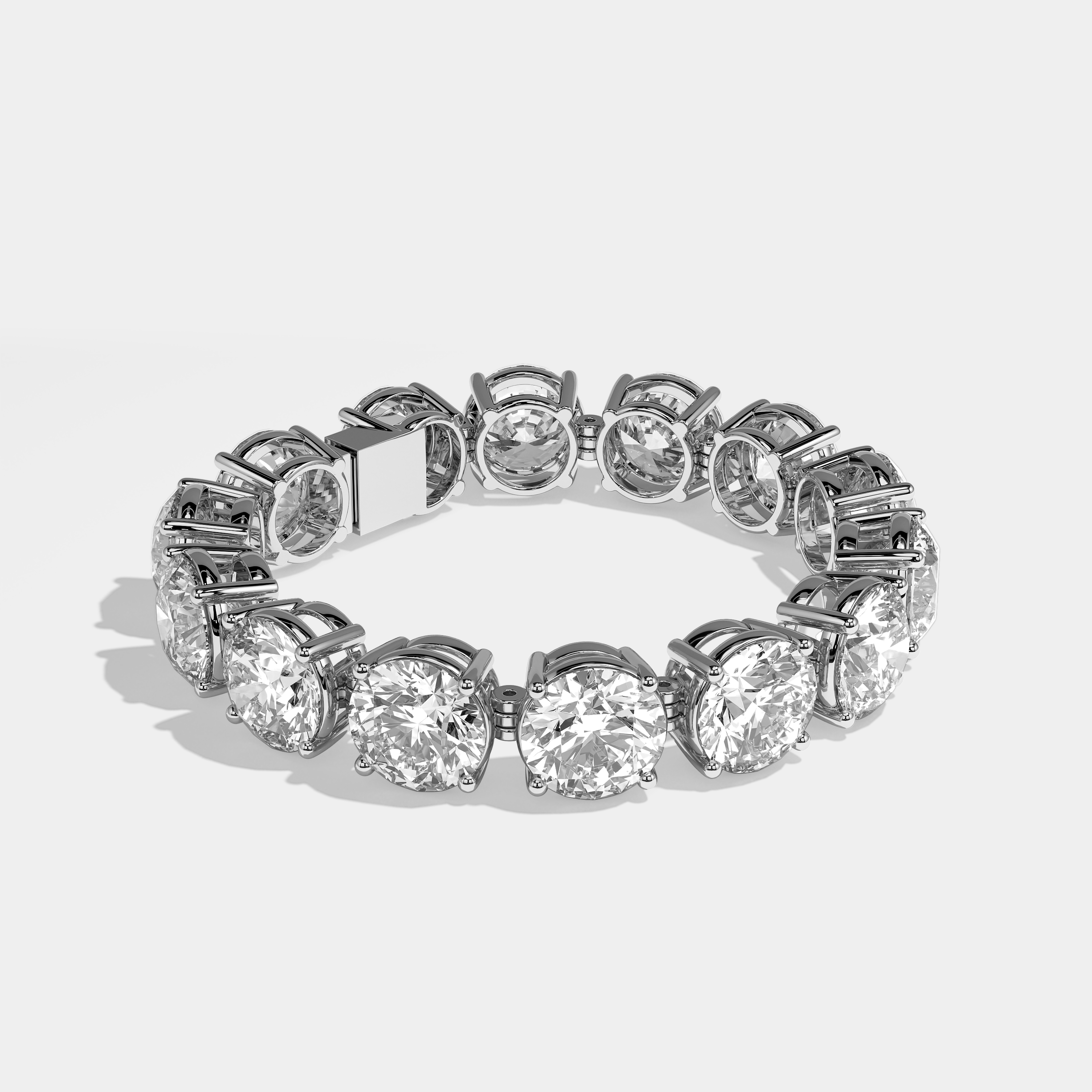 Aubrielle Durjini Diamond Round Brilliant Tennis Bracelet 12MM 18K White Gold 22.00ct