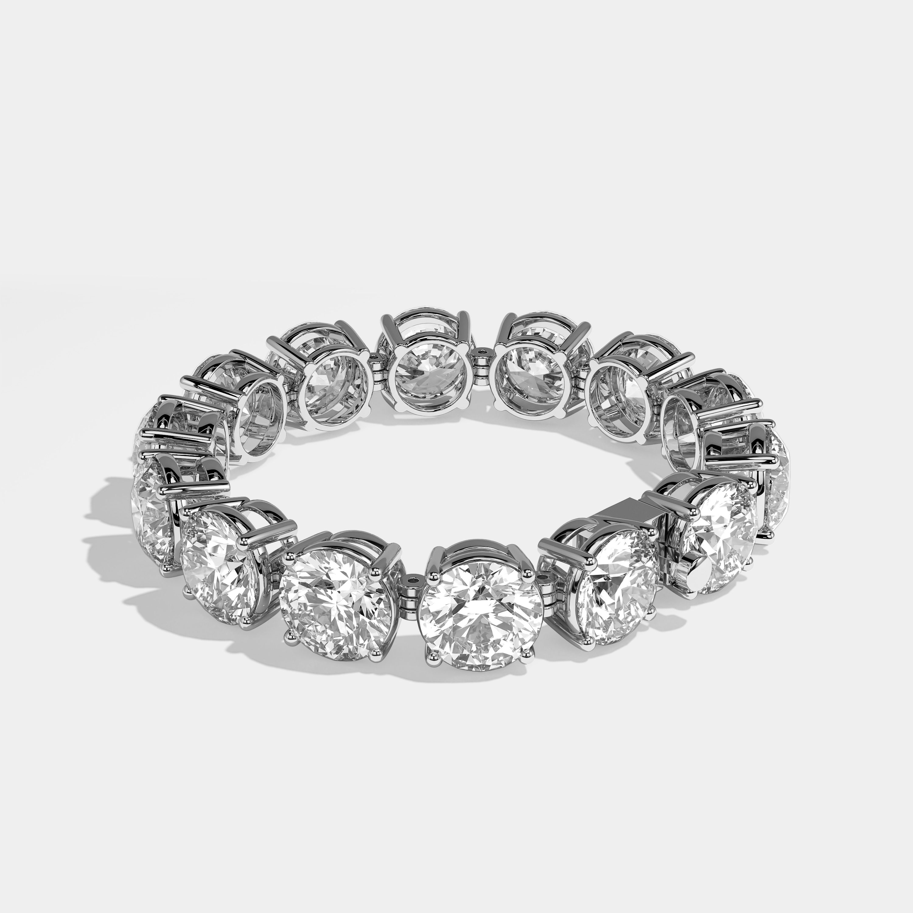 Aubrielle Durjini Diamond Round Brilliant Tennis Bracelet 12MM 18K White Gold 22.00ct